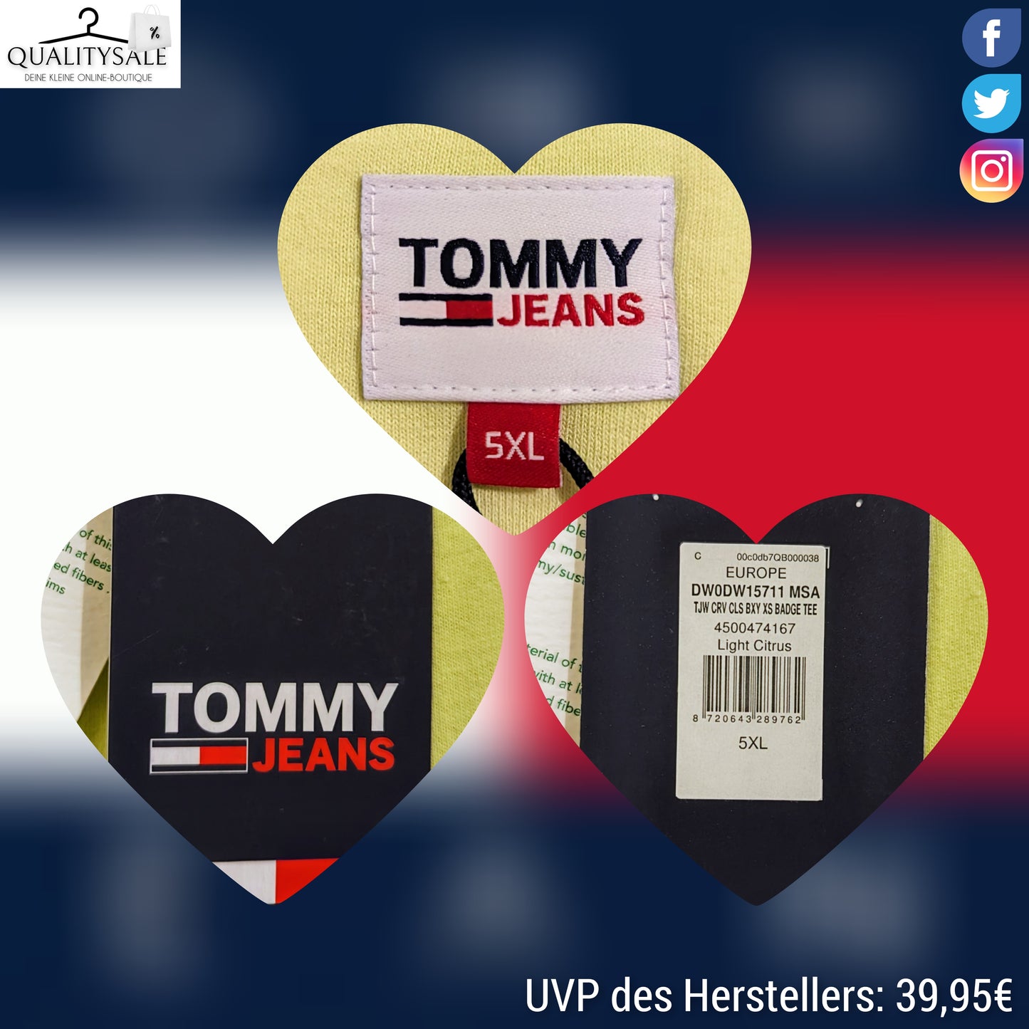 TOMMY JEANS Damen T-Shirt Gr 50