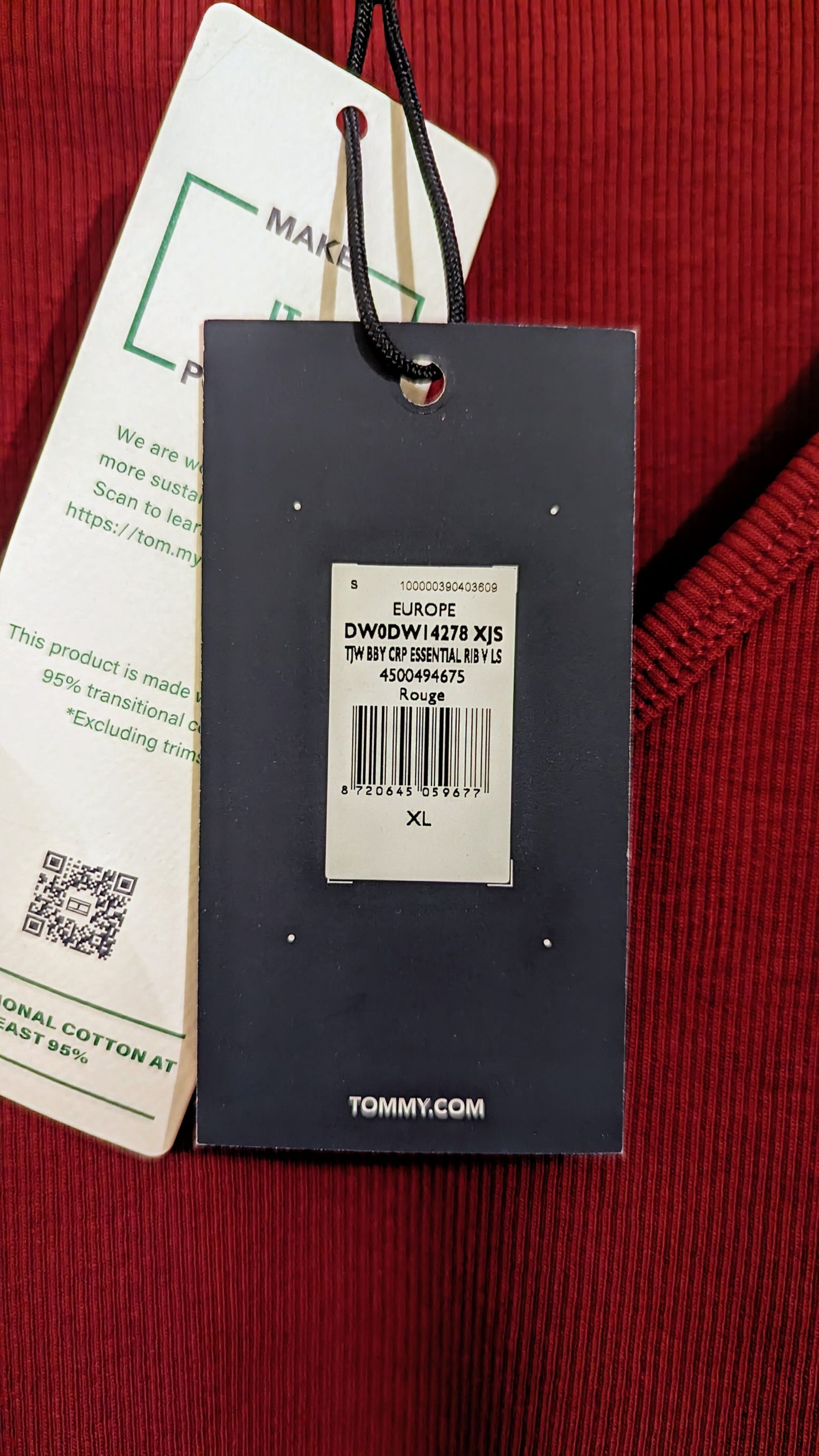TOMMY JEANS Cropped Damen Langarmshirt Gr. XL