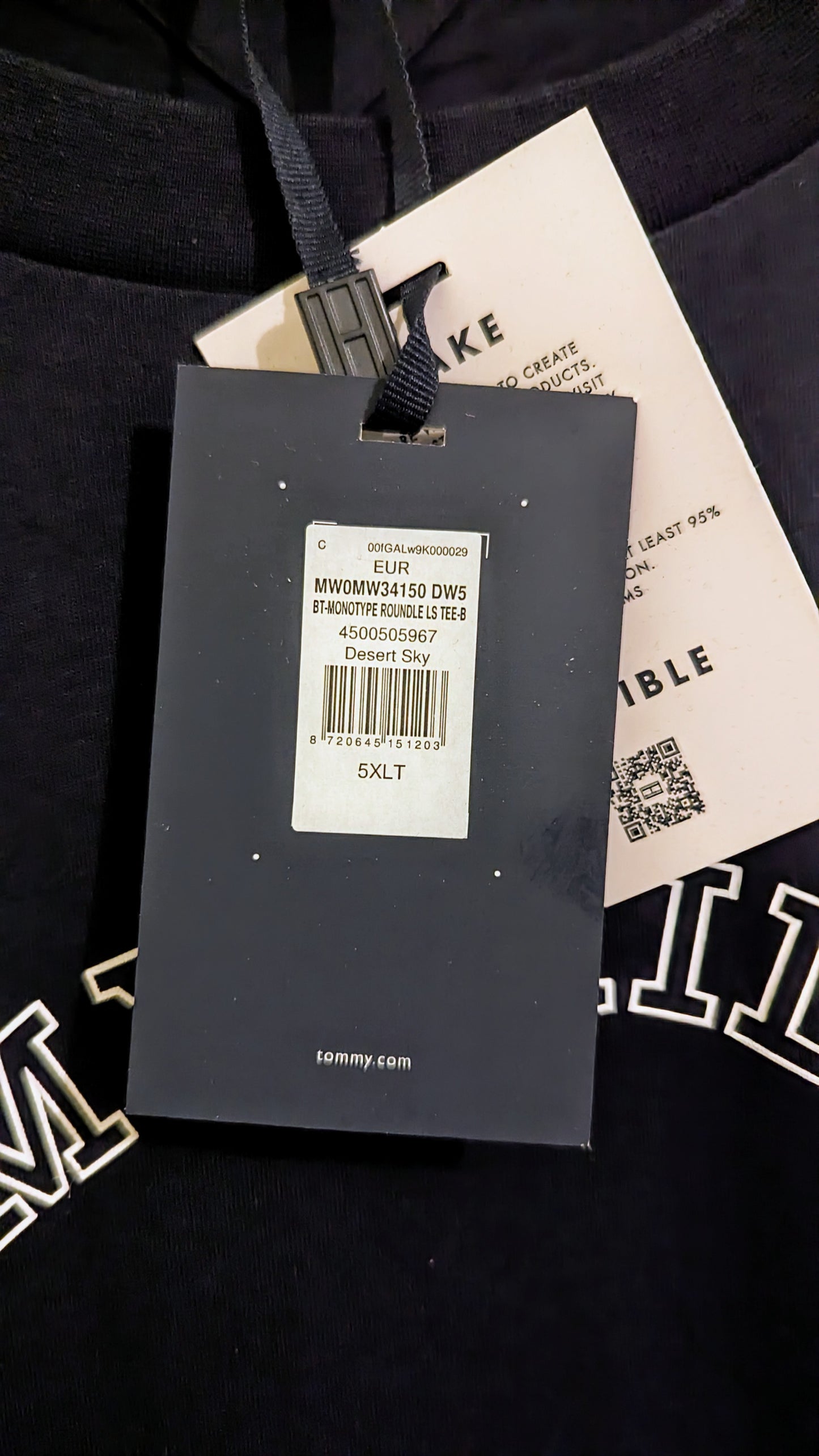 TOMMY HILFIGER Herren Langarmshirt Gr. 5XL Plus Size