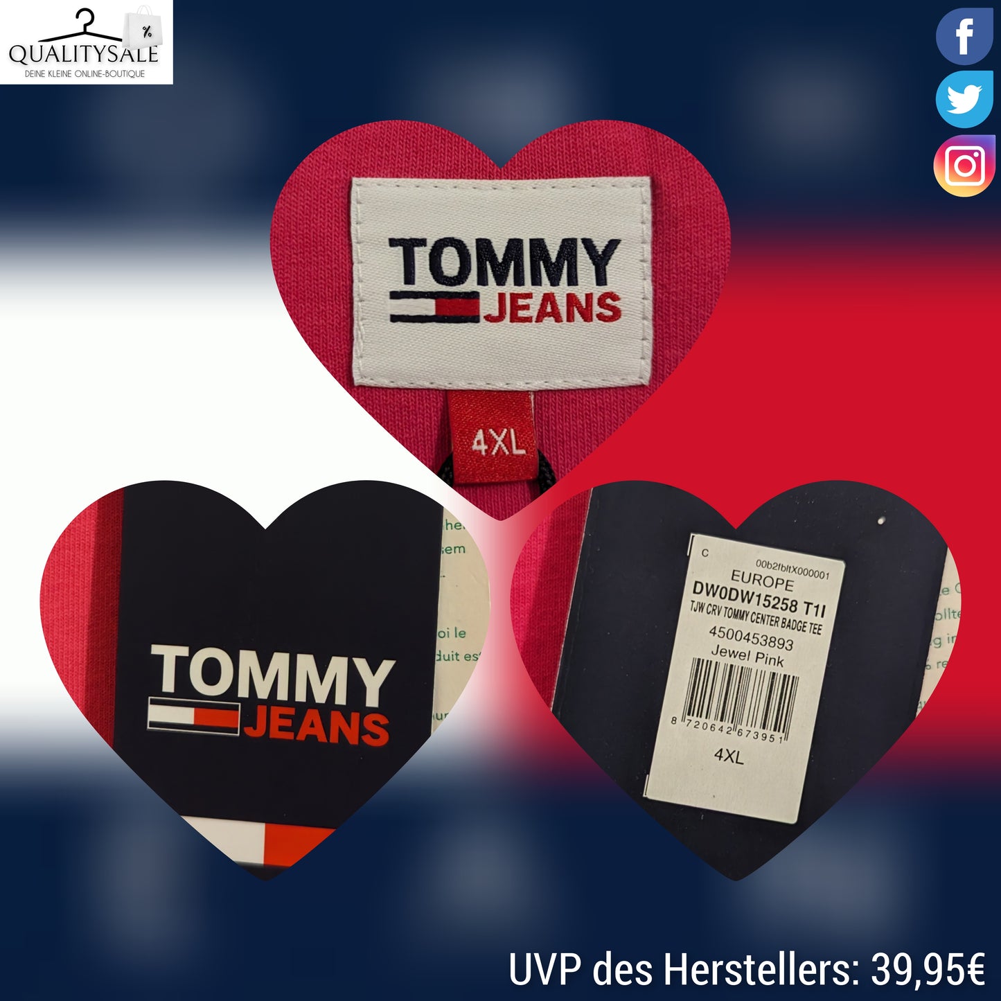 TOMMY JEANS Damen T-Shirt Gr. 50