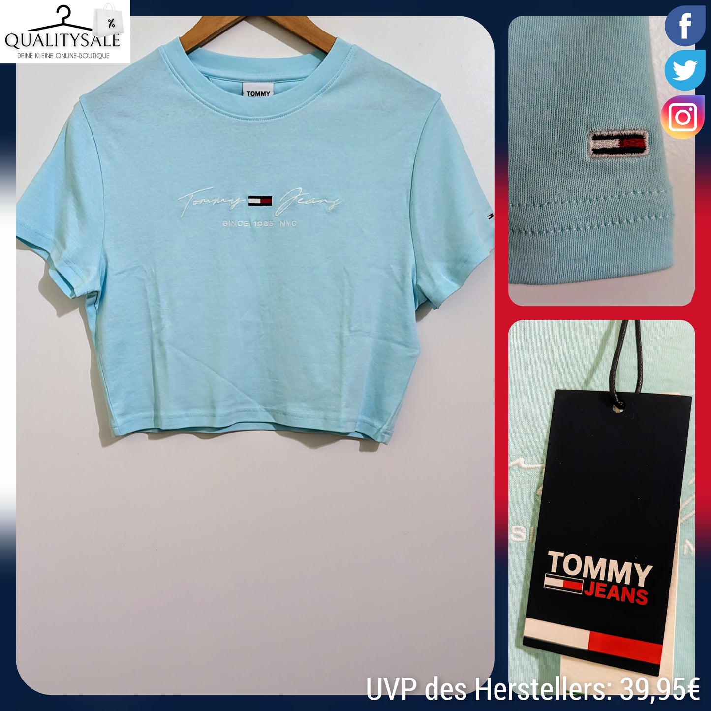 TOMMY JEANS Cropped Damen T-Shirt Gr. L
