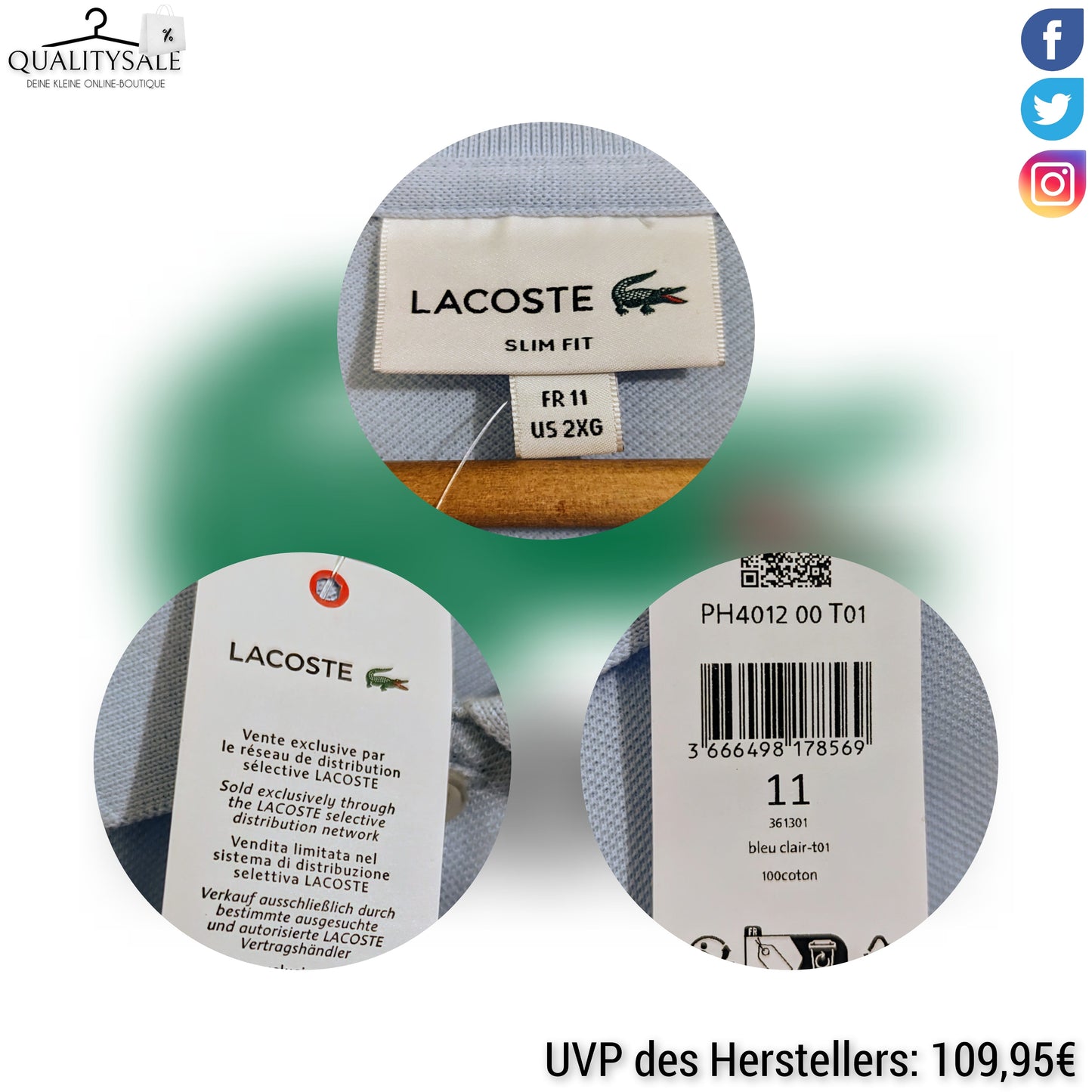 LACOSTE Herren Poloshirt Gr. 4XL Plus Size