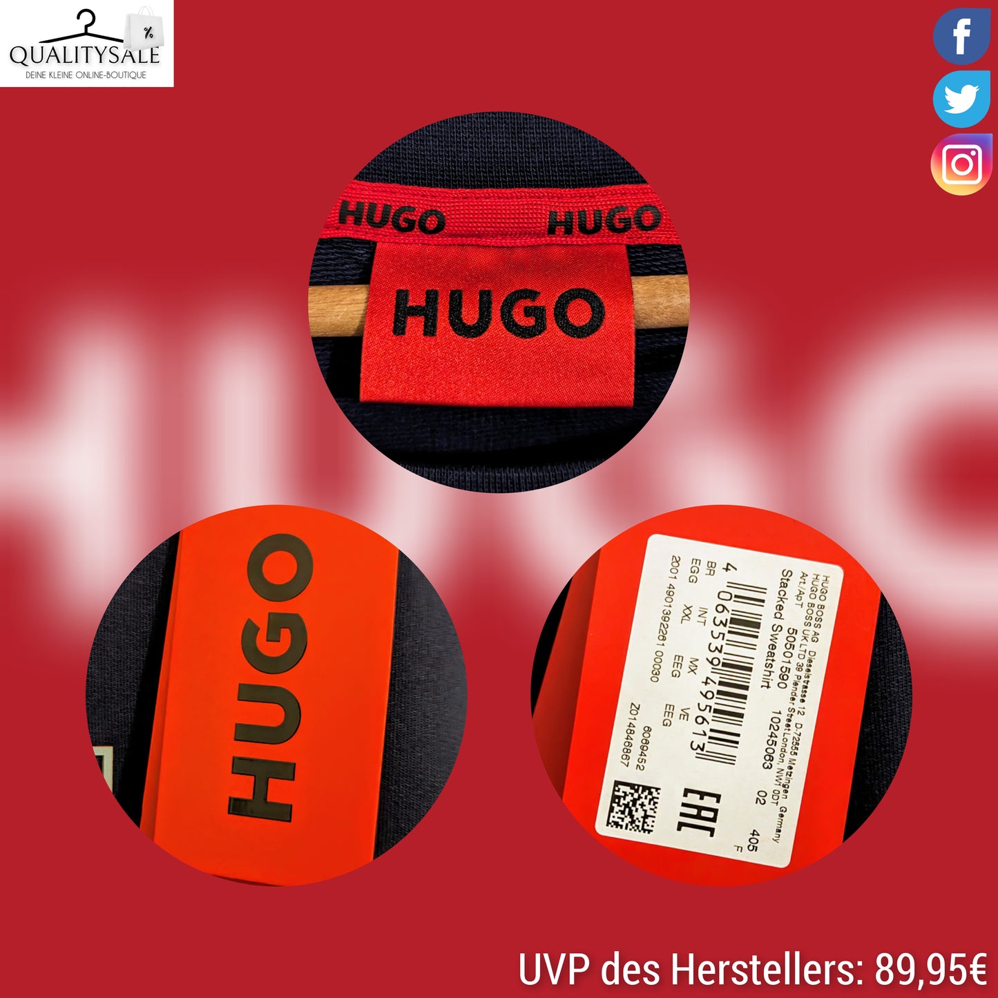 HUGO Herren Sweatshirt Gr. XXL