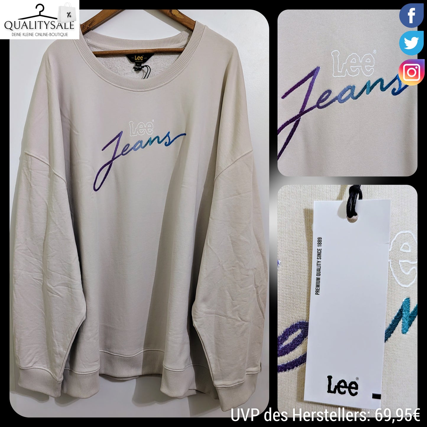 LEE Herren Sweatshirt Gr. 7XL Plus Size