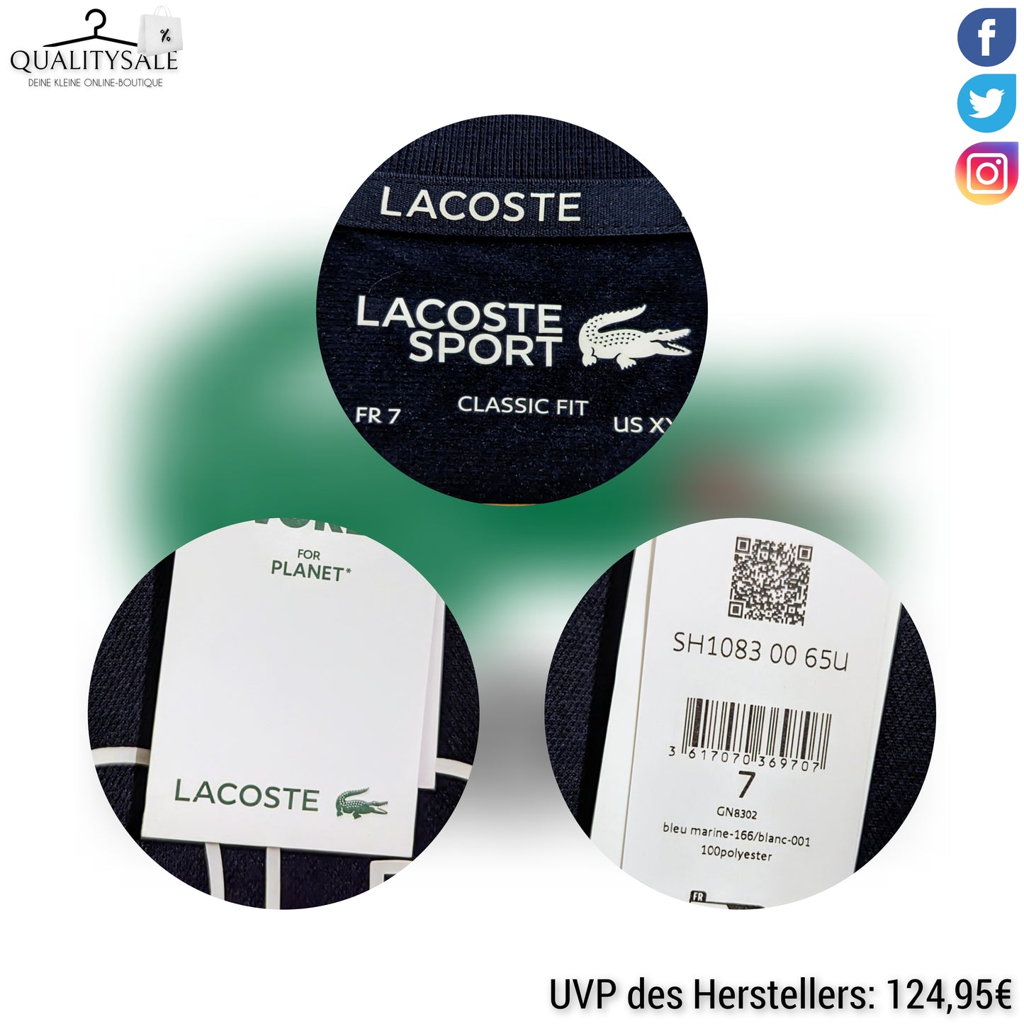 LACOSTE Herren Sweatshirt Gr. 2XL Plus Size