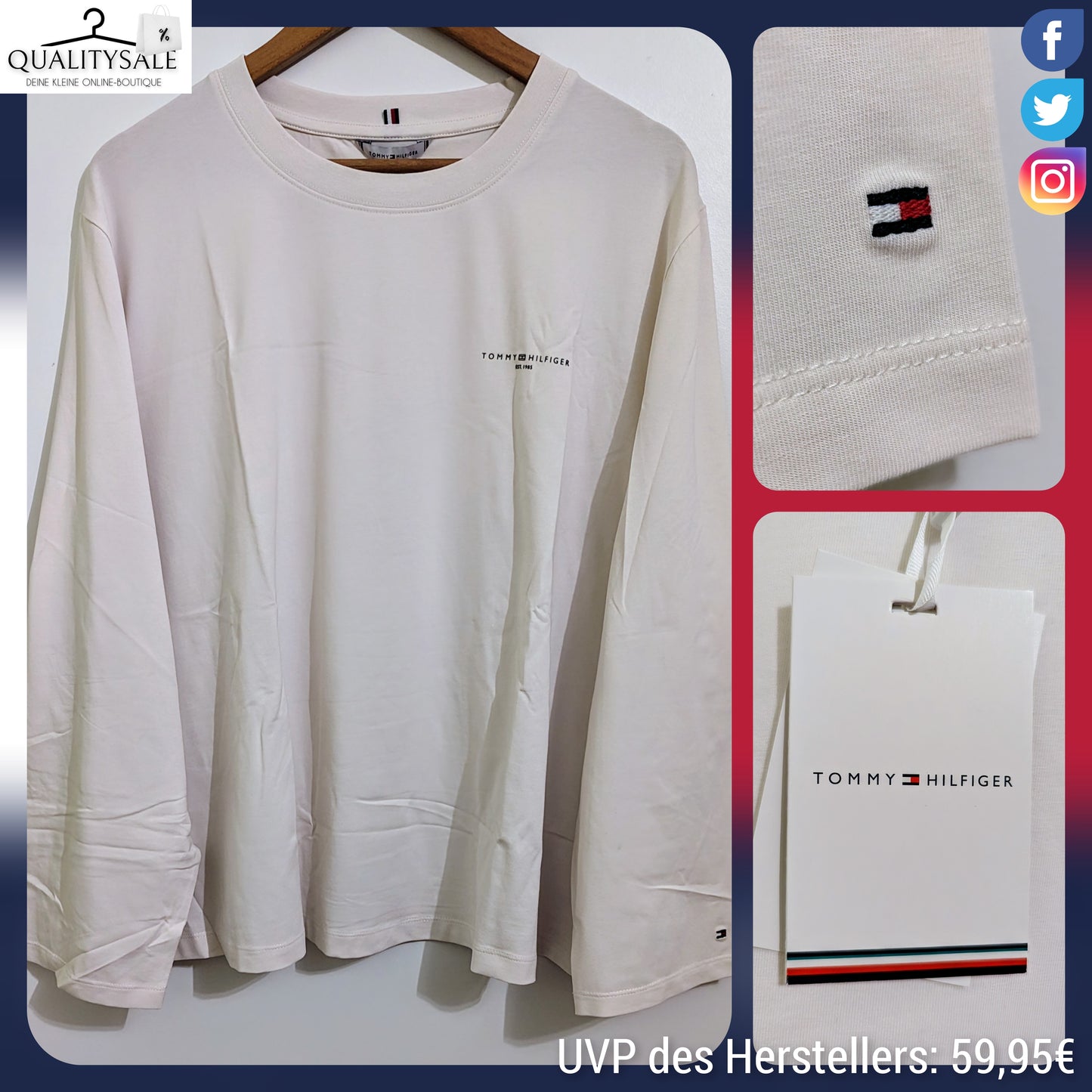 TOMMY HILFIGER Damen Langarmshirt Gr. 52