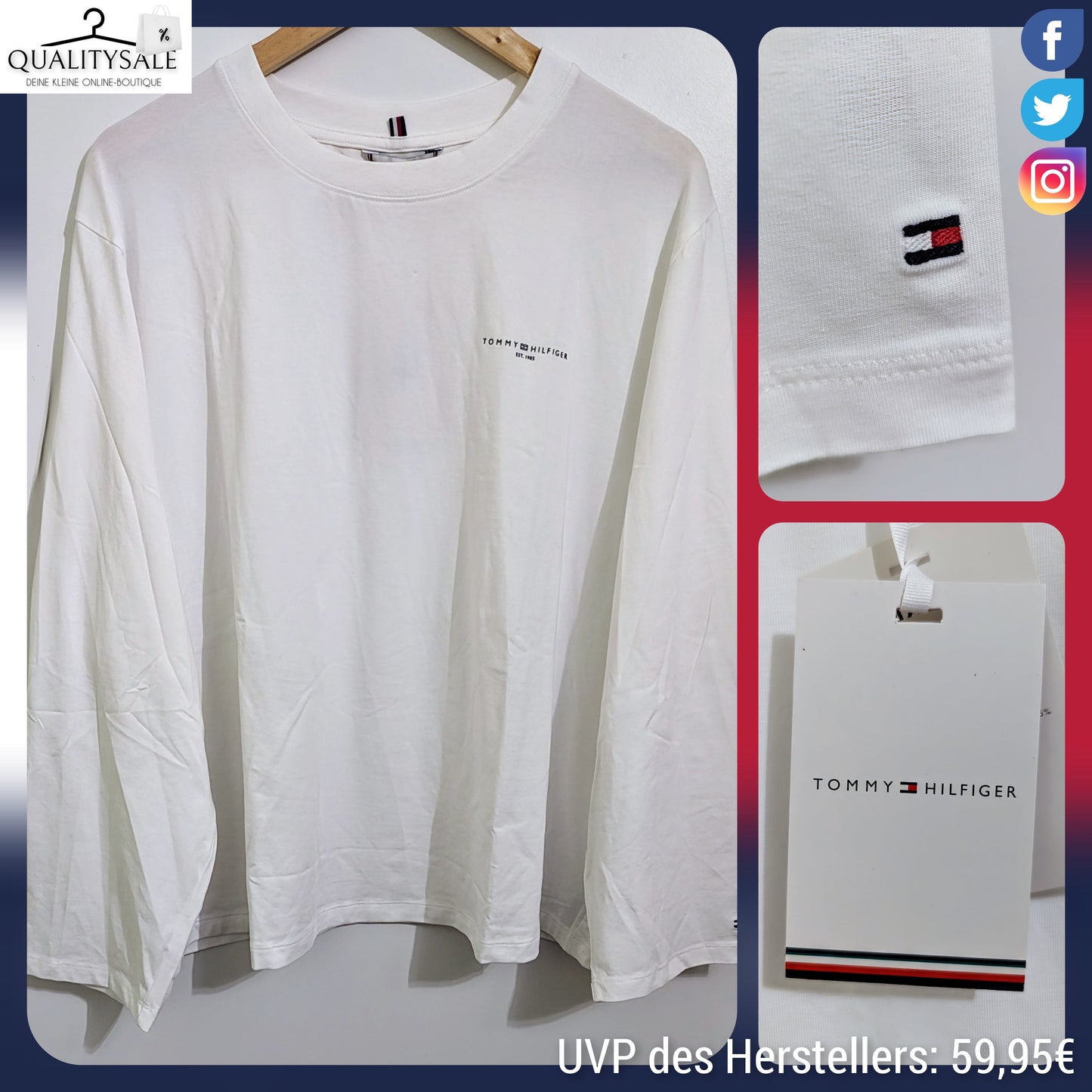 TOMMY HILFIGER Damen Langarmshirt Gr. 50