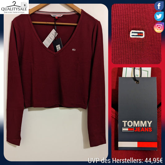 TOMMY JEANS Cropped Damen Langarmshirt Gr. XL
