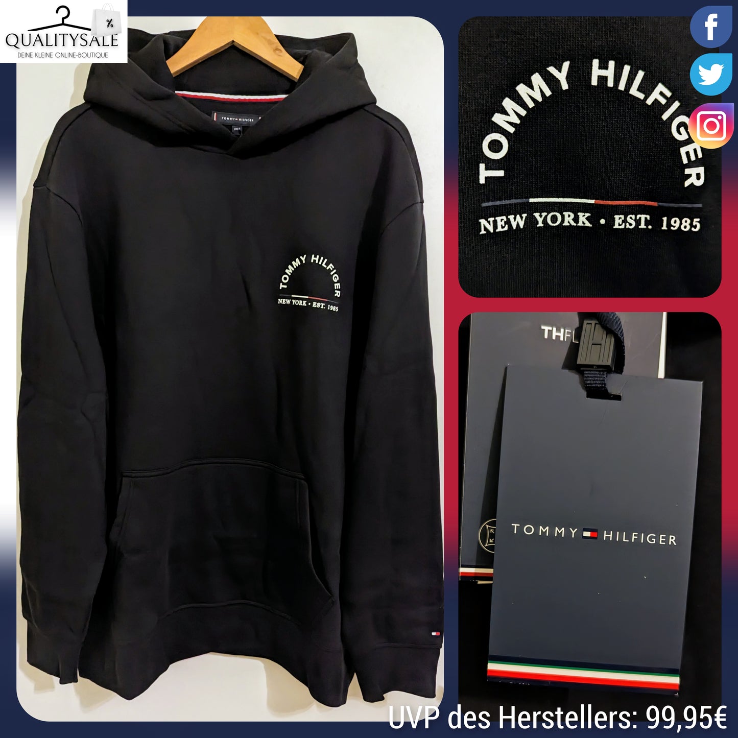 TOMMY HILFIGER Herren Hoodie Gr. 2XL Plus Size