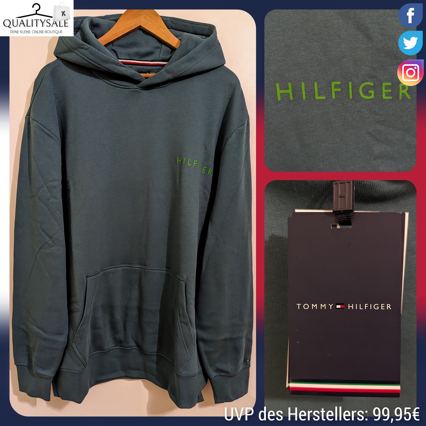 TOMMY HILFIGER Herren Hoodie Gr. 3XL Plus Size