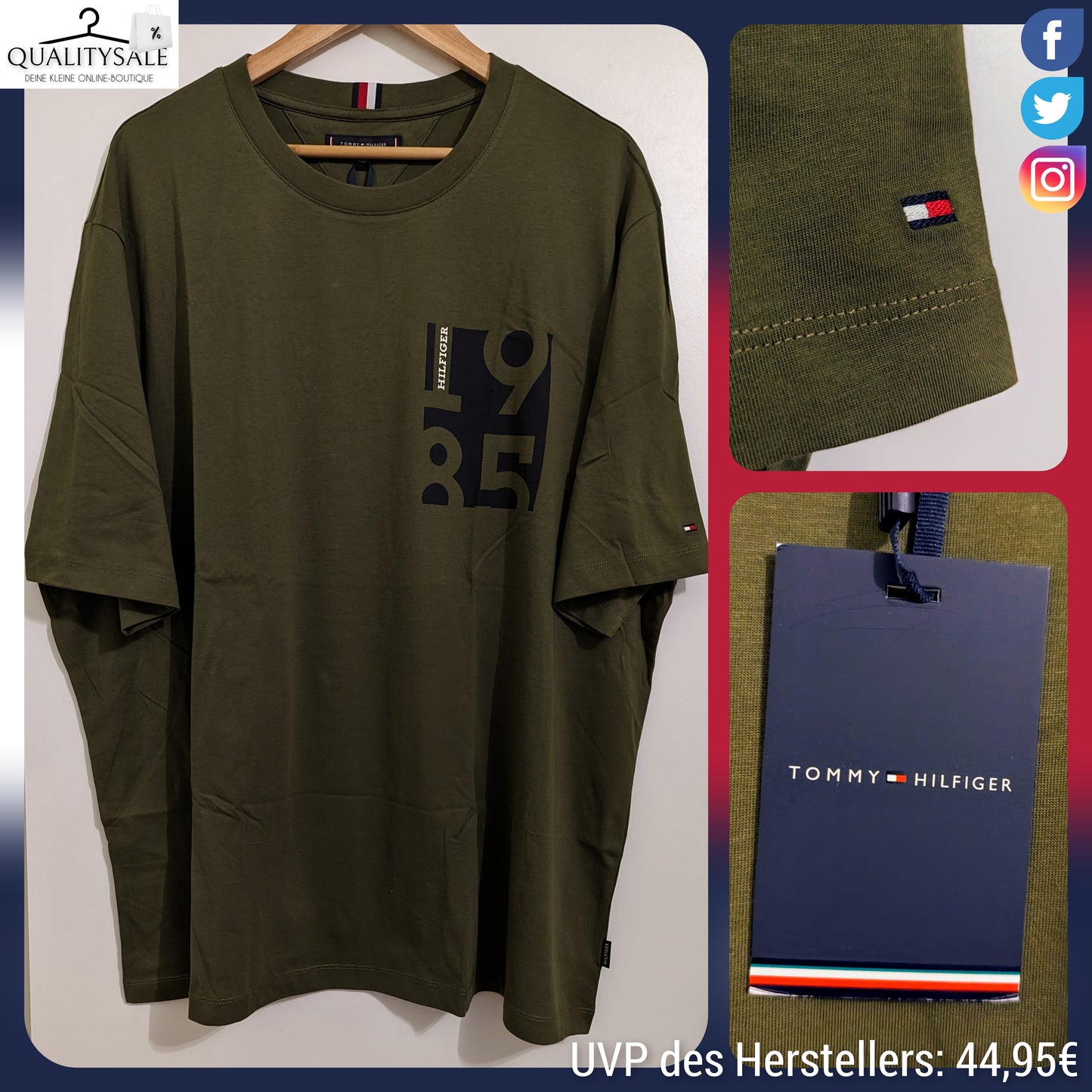 TOMMY HILFIGER Herren T-Shirt Gr. 4XL Plus Size