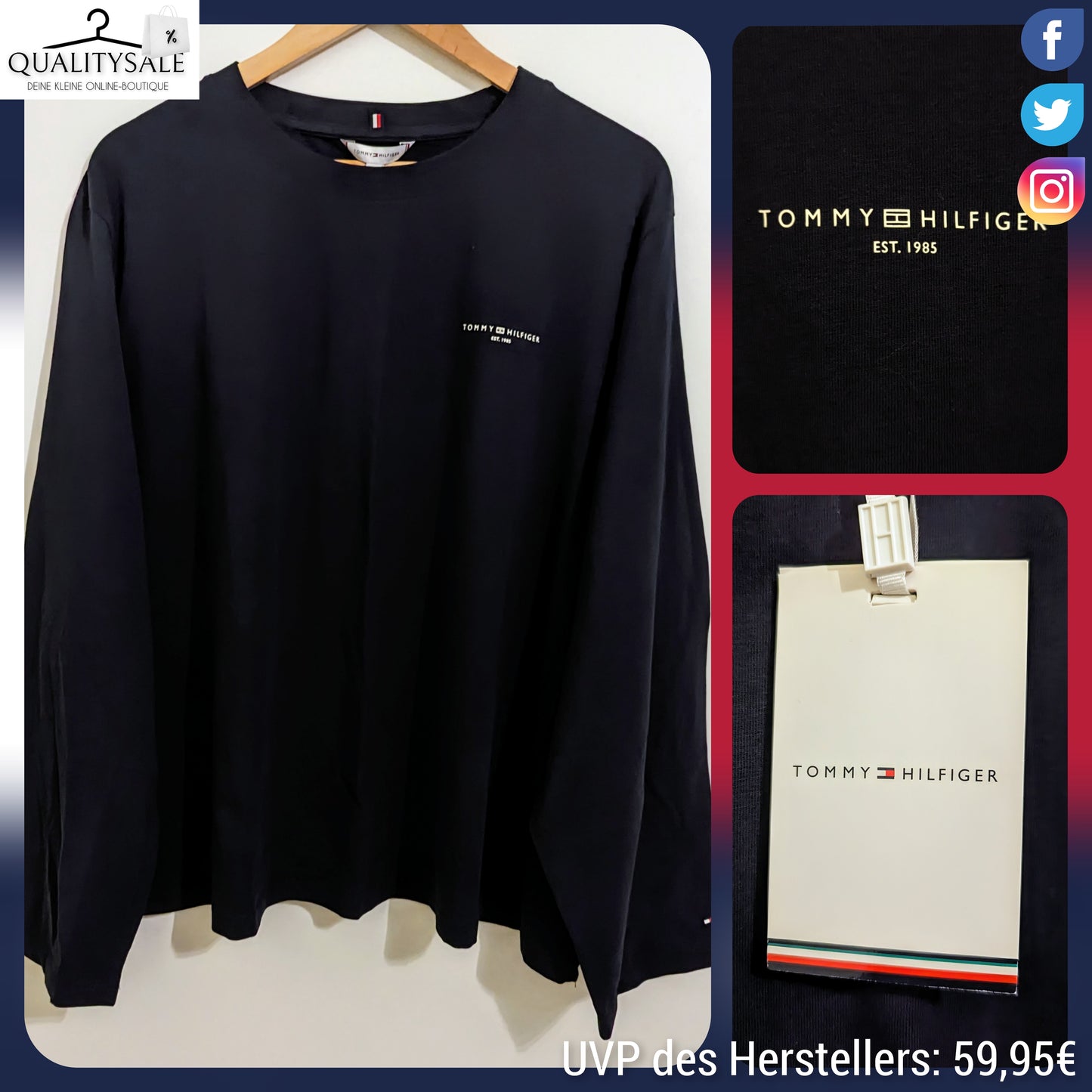 TOMMY HILFIGER Damen Langarmshirt Gr. 52
