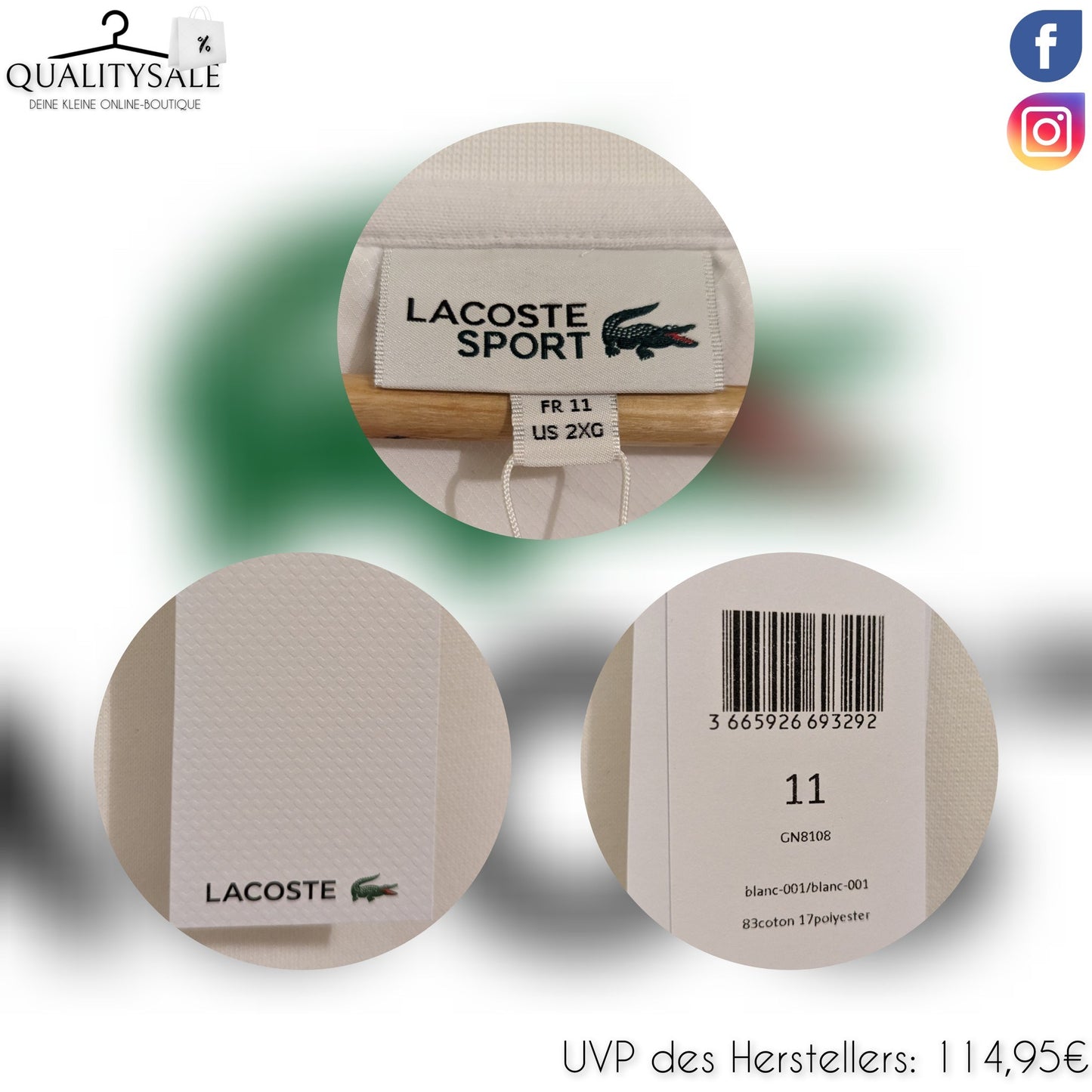 LACOSTE Herren Sweatshirt Gr. 5XL oder 6XL Plus Size