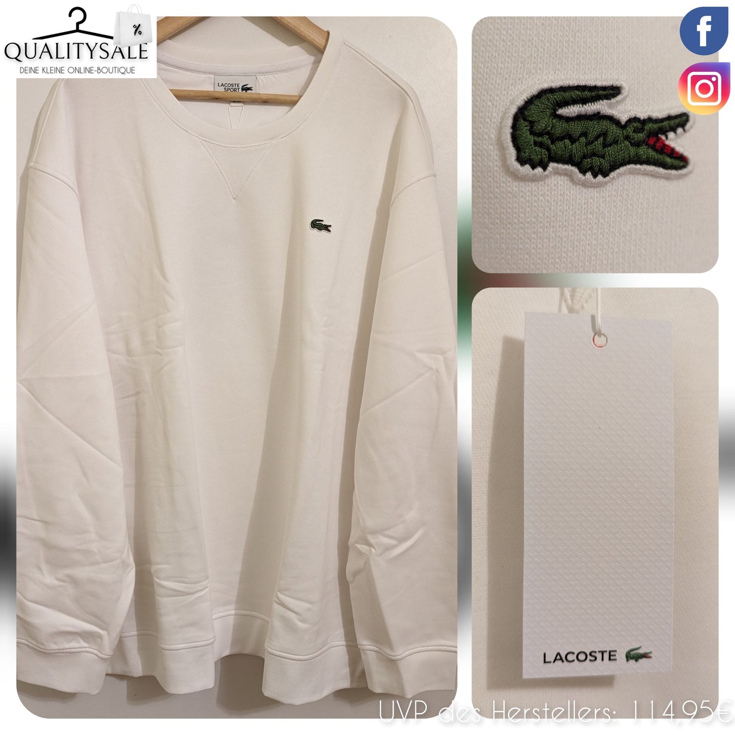 LACOSTE Herren Sweatshirt Gr. 5XL oder 6XL Plus Size