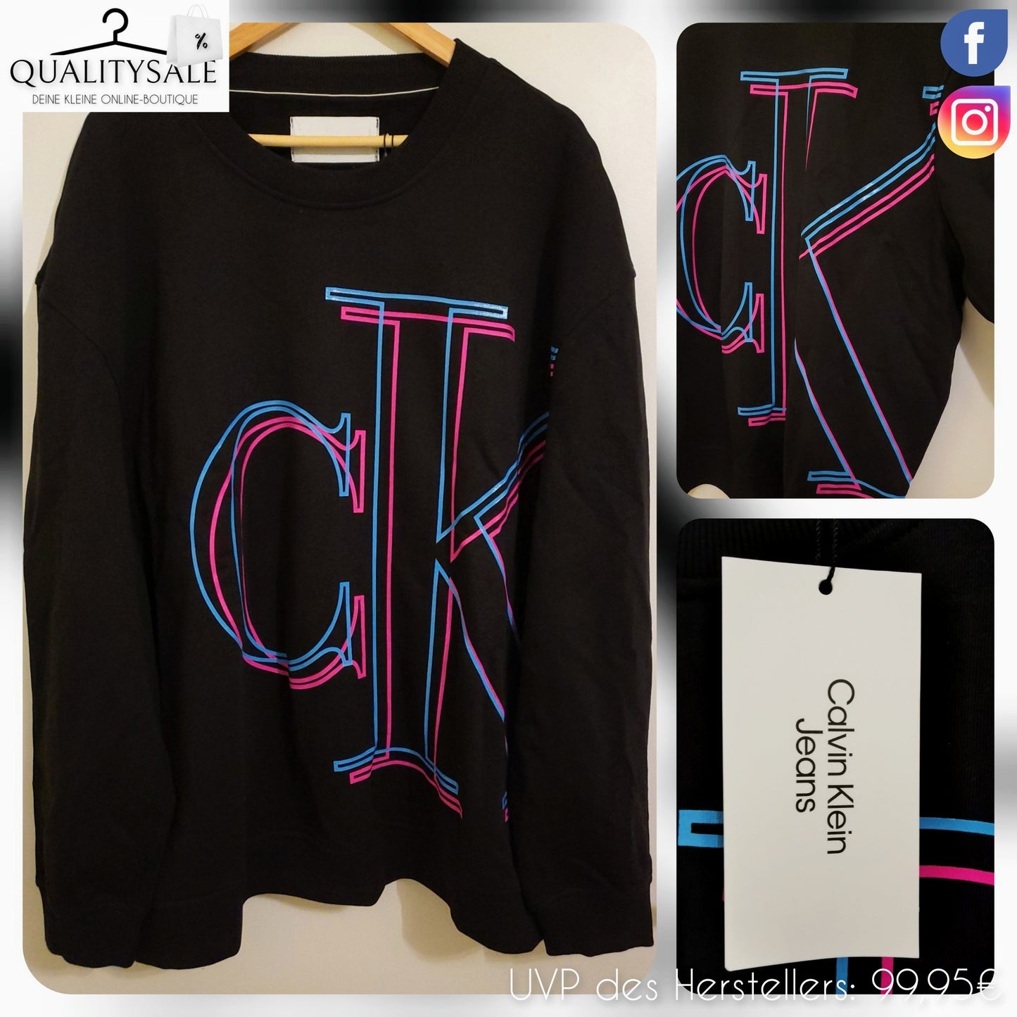 CALVIN KLEIN JEANS Herren Sweatshirt Gr. 4 XL Plus Size