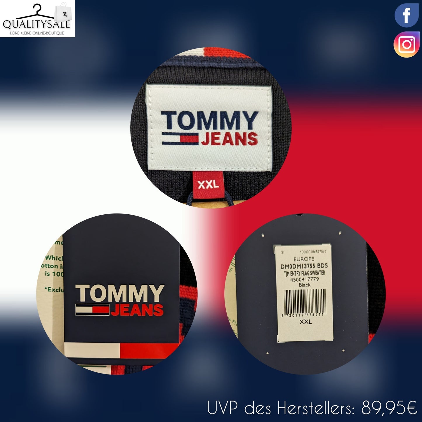 TOMMY JEANS Herren Strickpullover Gr. XXL