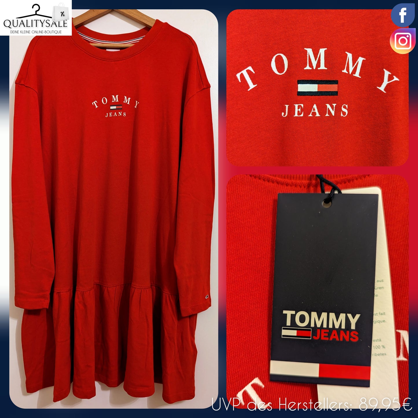TOMMY JEANS Damen Jersey-Kleid Gr. 48 oder 50