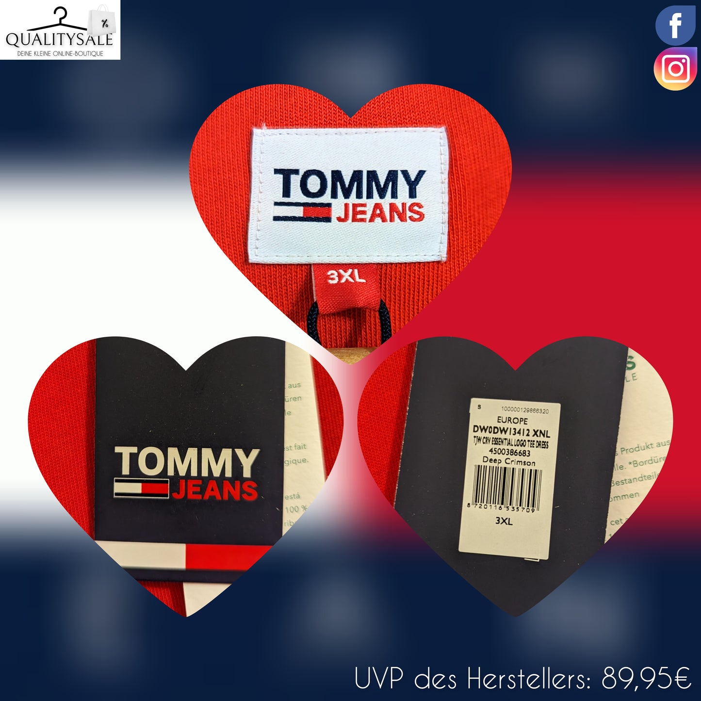 TOMMY JEANS Damen Jersey-Kleid Gr. 48 oder 50
