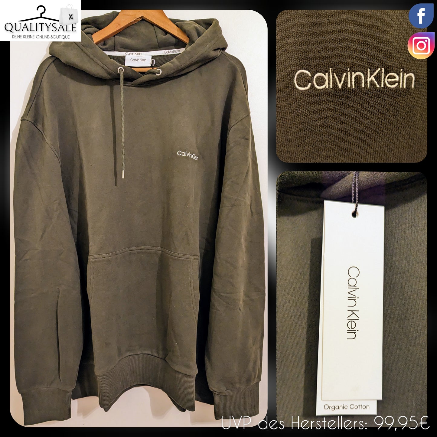 CALVIN KLEIN Herren Hoodie Gr. 2XL Plus Size o. 5XL Plus Size