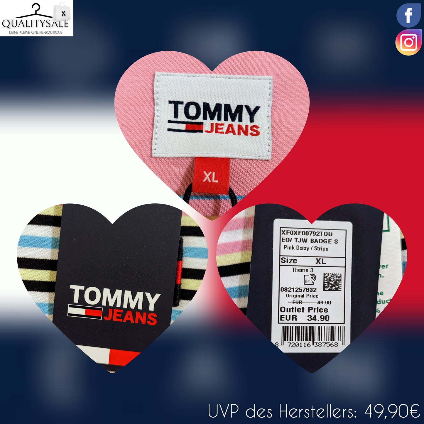 TOMMY JEANS Damen T-Shirt Gr. XL