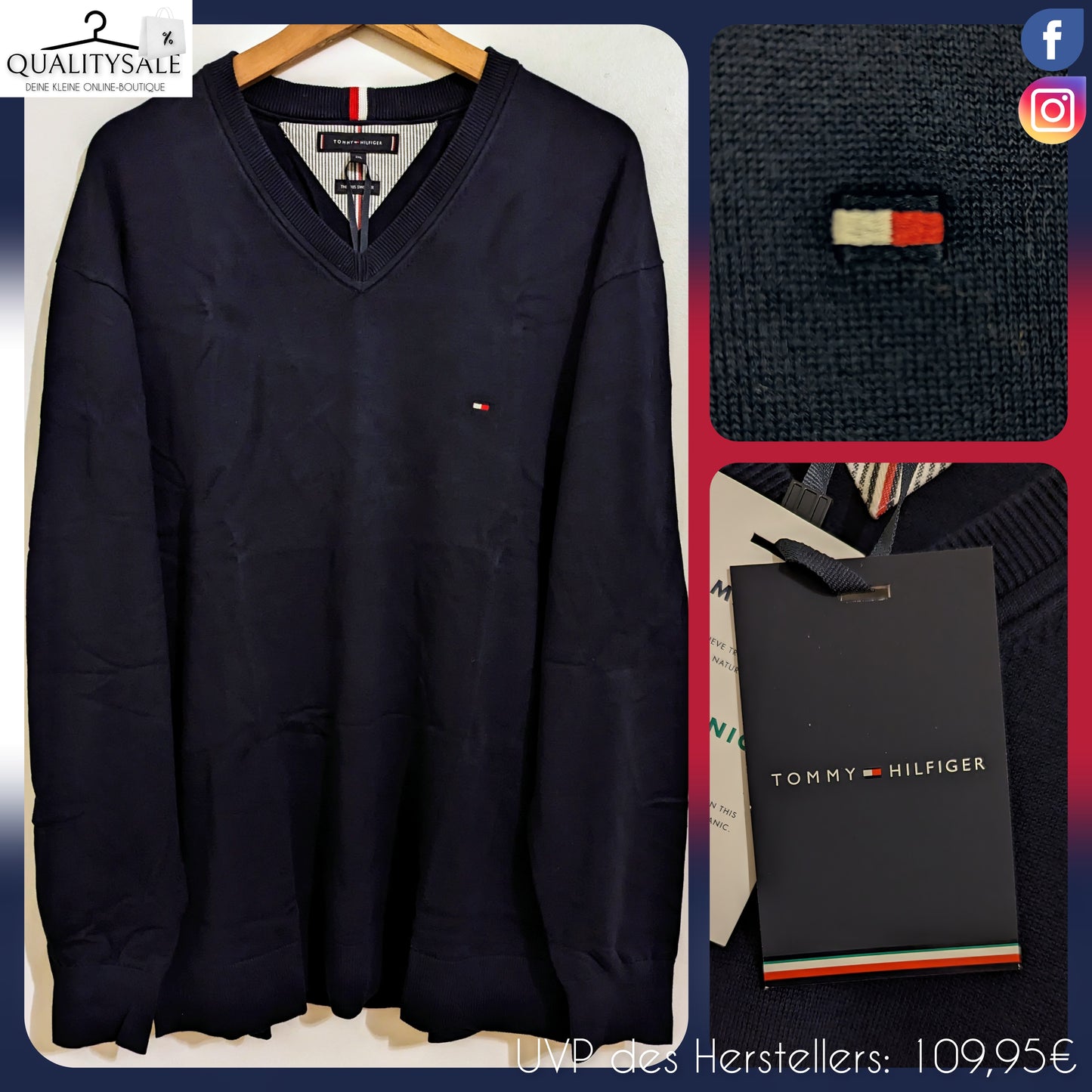 TOMMY HILFIGER Herren Pullover Gr. 2XL Plus Size