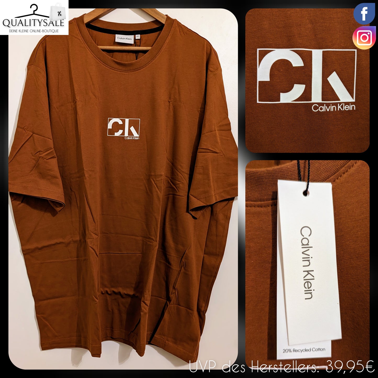 CALVIN KLEIN Herren T-Shirt Gr. 3XL, 4XL oder 5XL Plus Size