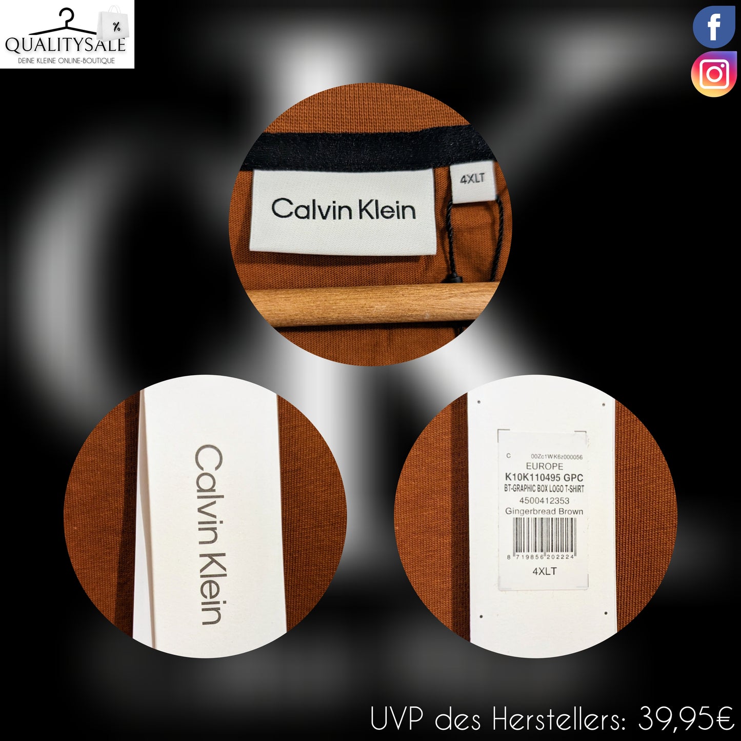 CALVIN KLEIN Herren T-Shirt Gr. 3XL, 4XL oder 5XL Plus Size