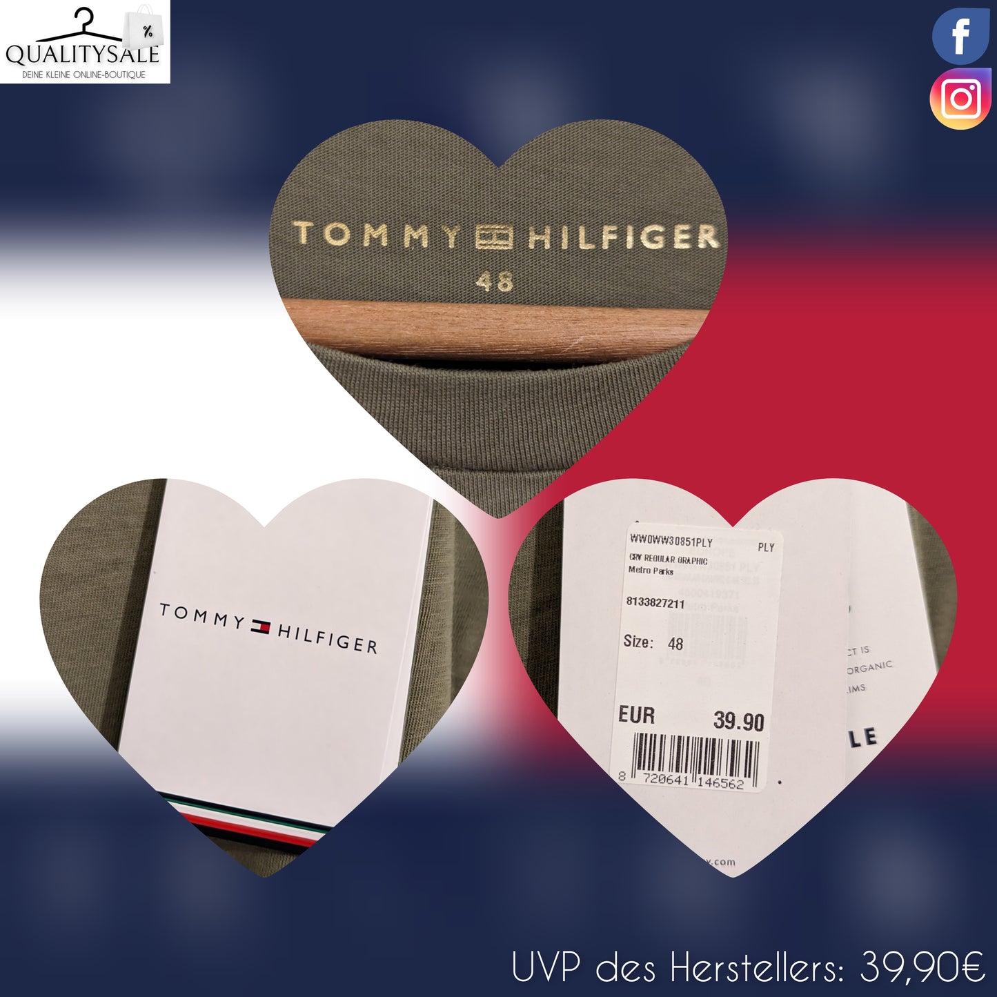 TOMMY HILFIGER Damen T-Shirt Gr. 46 oder 48