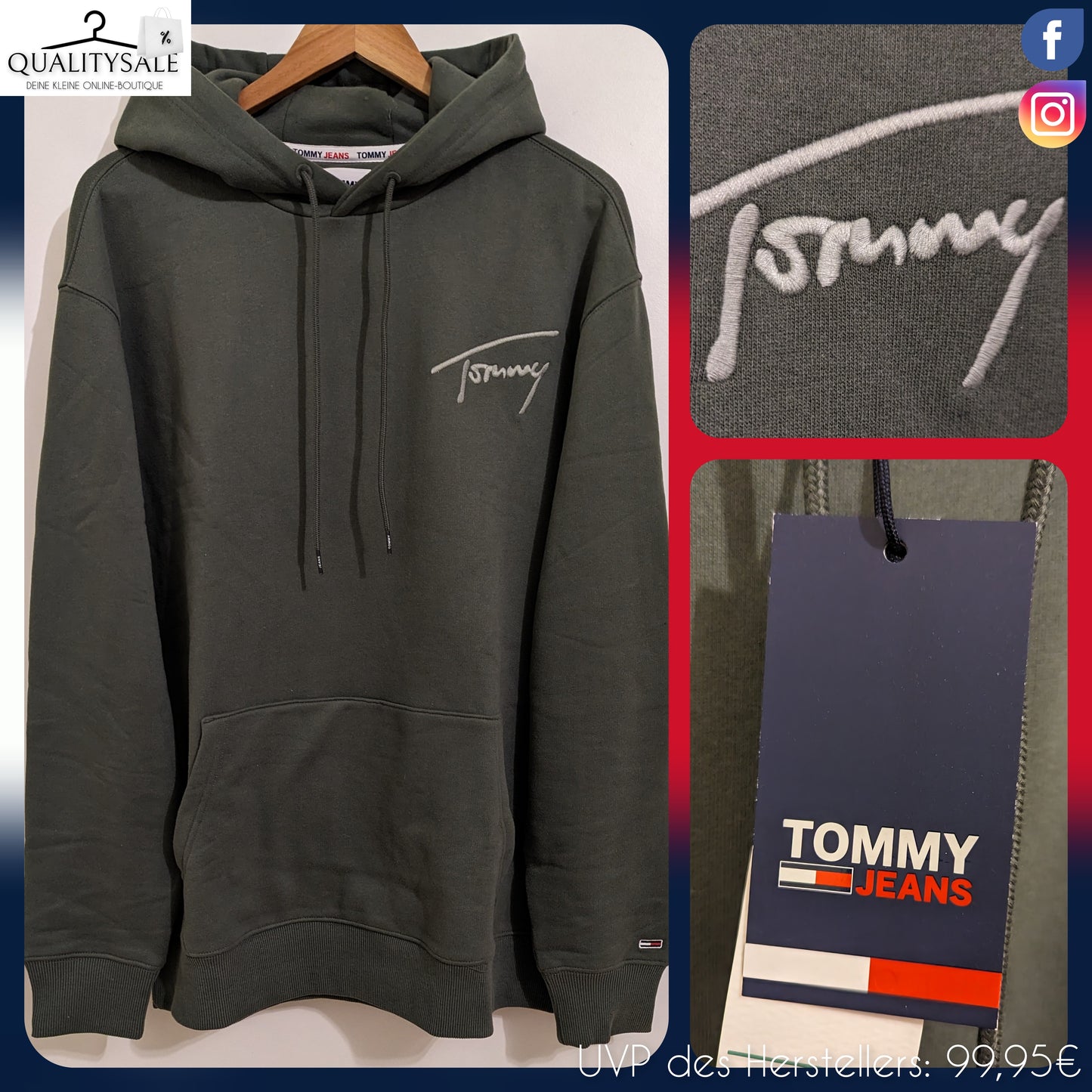 TOMMY JEANS Herren Hoodie Gr. 3XL Plus Size