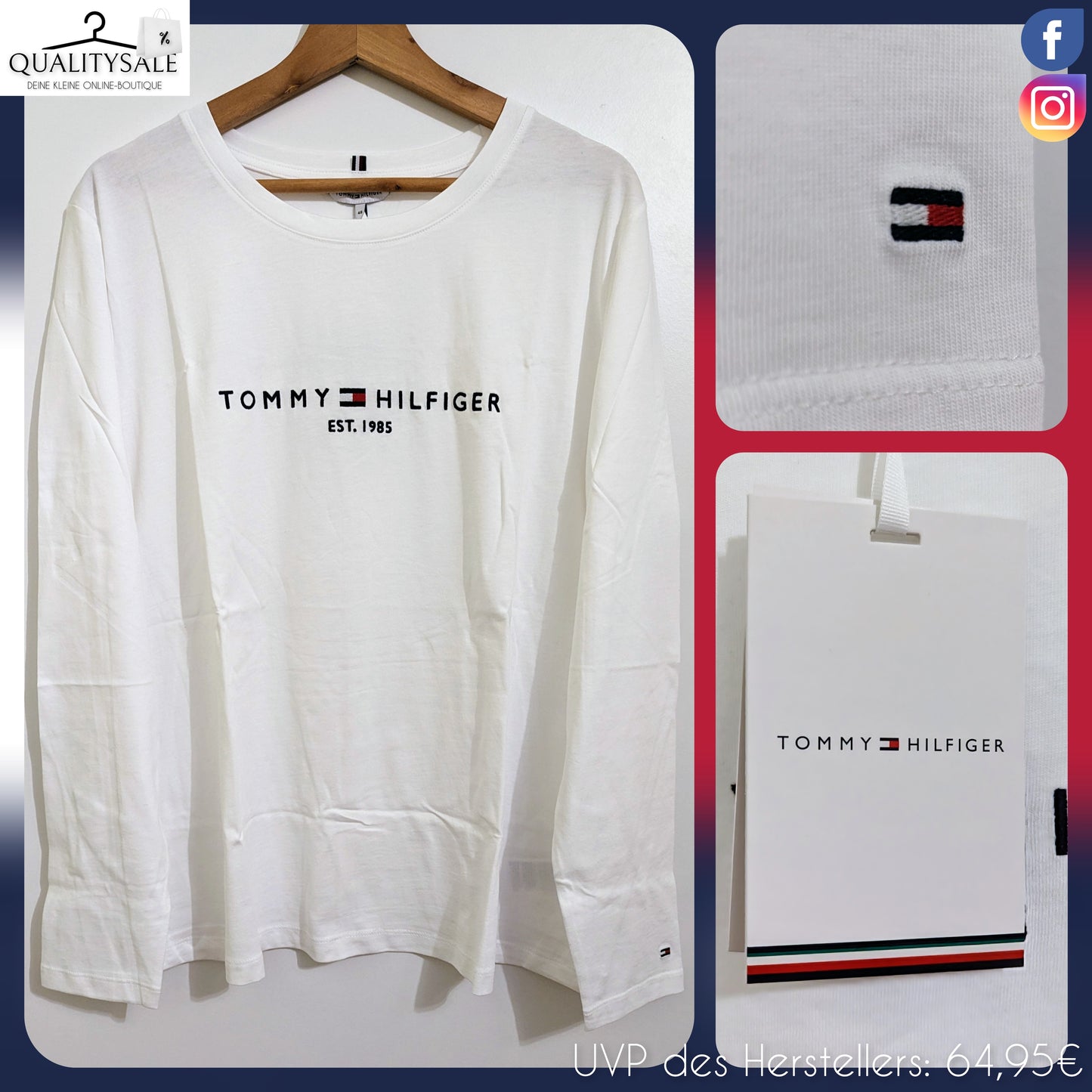 TOMMY HILFIGER Damen Langarmshirt Gr. 46