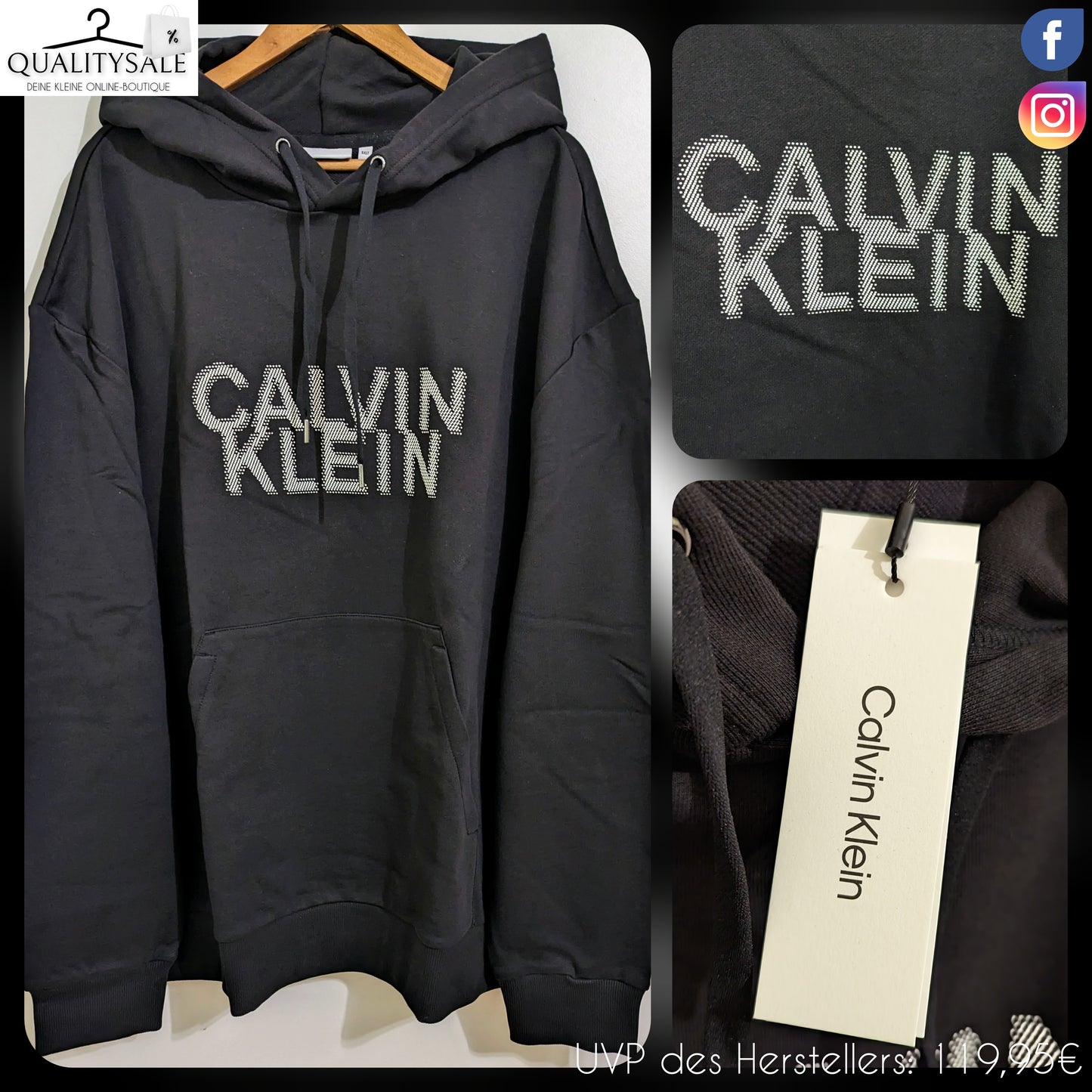 CALVIN KLEIN Herren Hoodie Gr. 4XL oder 5XL Plus Size