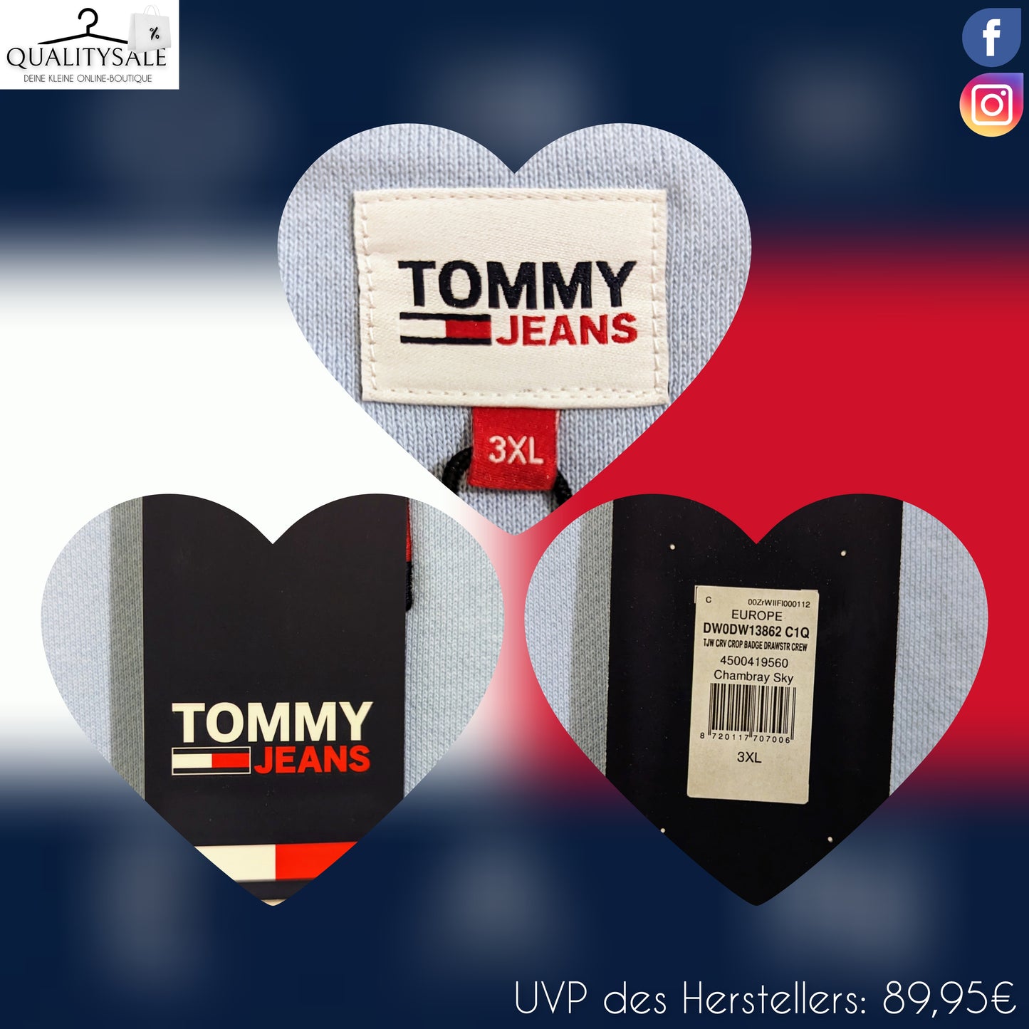 TOMMY JEANS Damen Sweatshirt Gr. 46 oder 48