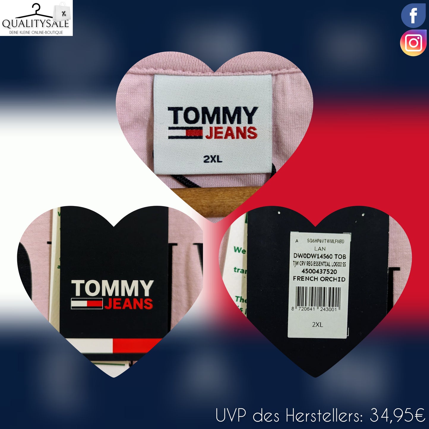 TOMMY JEANS Damen T-Shirt Gr 48