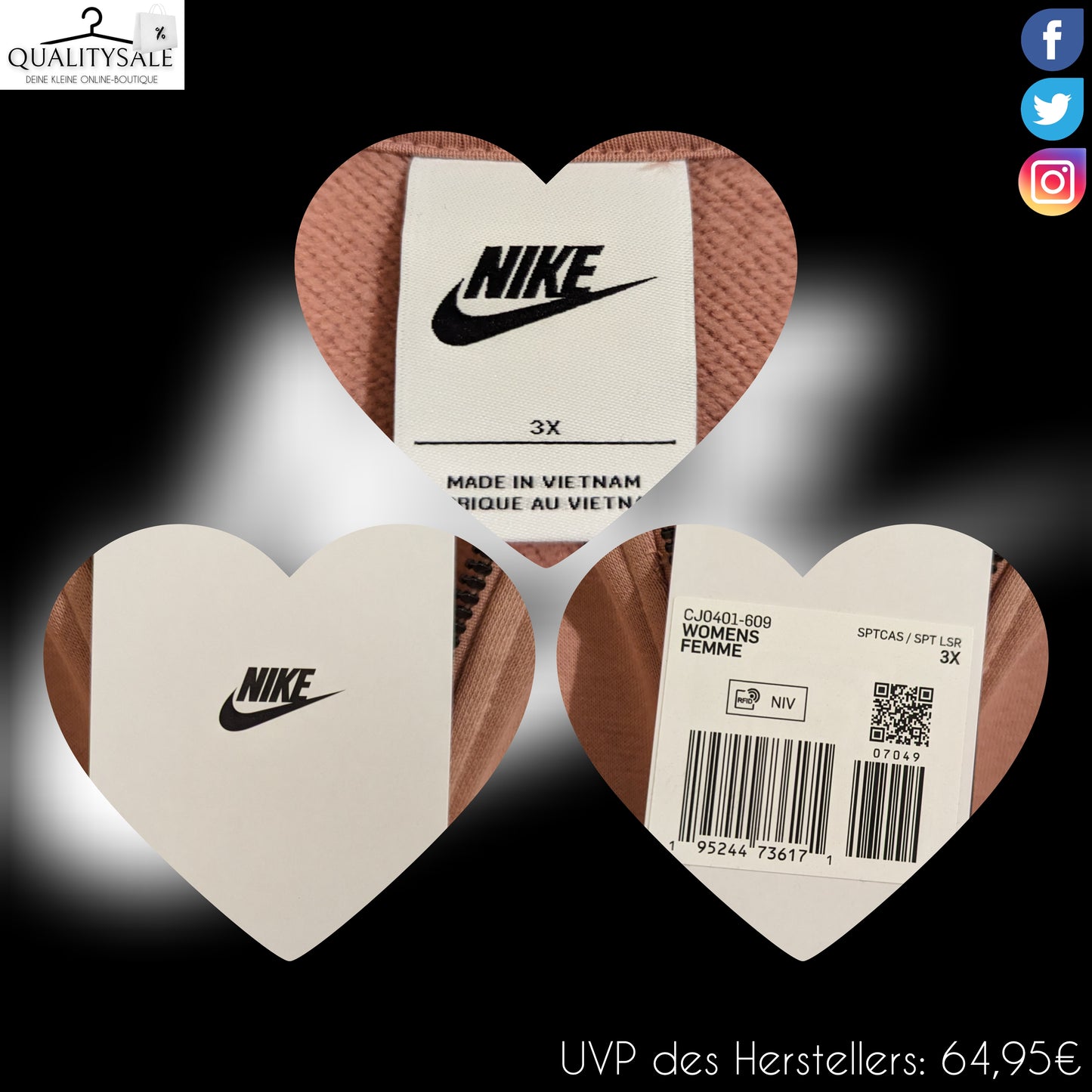 NIKE Damen Sweatjacke Gr. 52