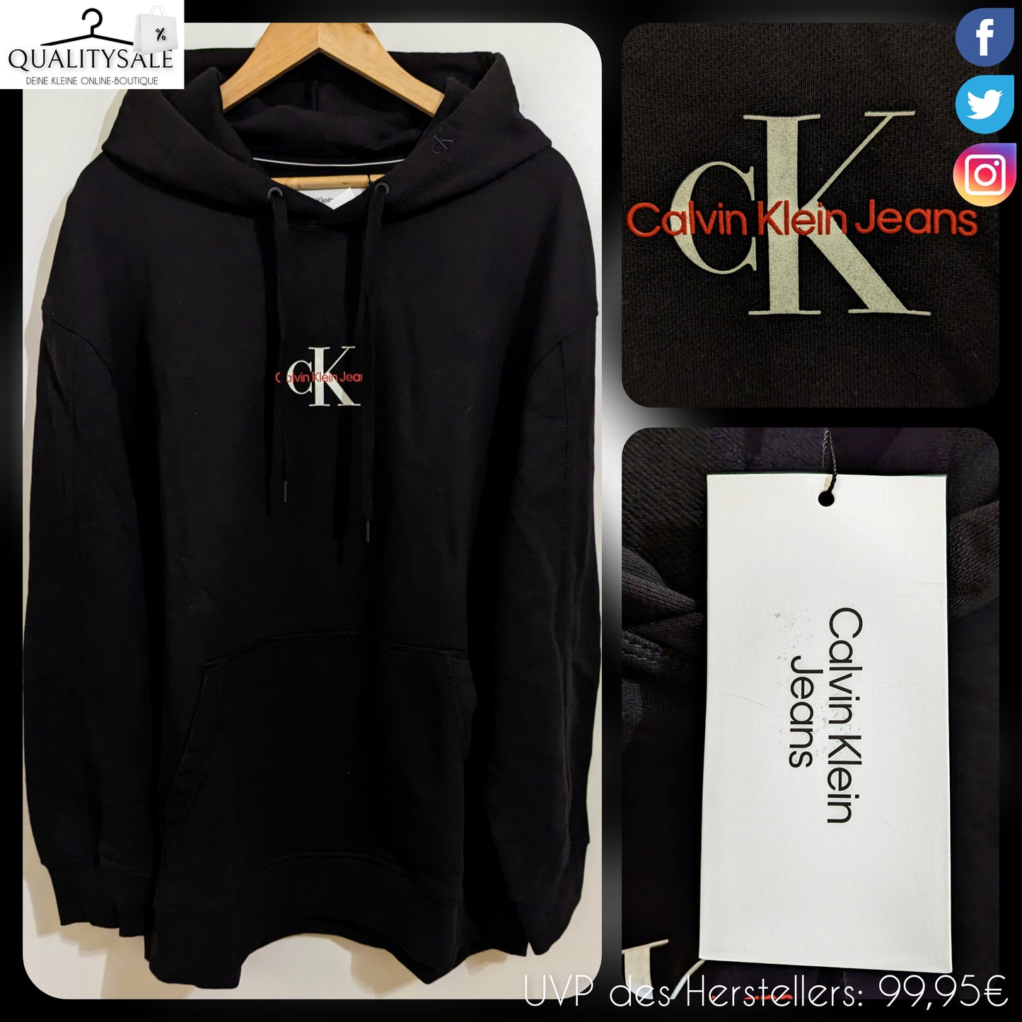 CALVIN KLEIN JEANS Herren Hoodie Gr. 4XL Plus Size