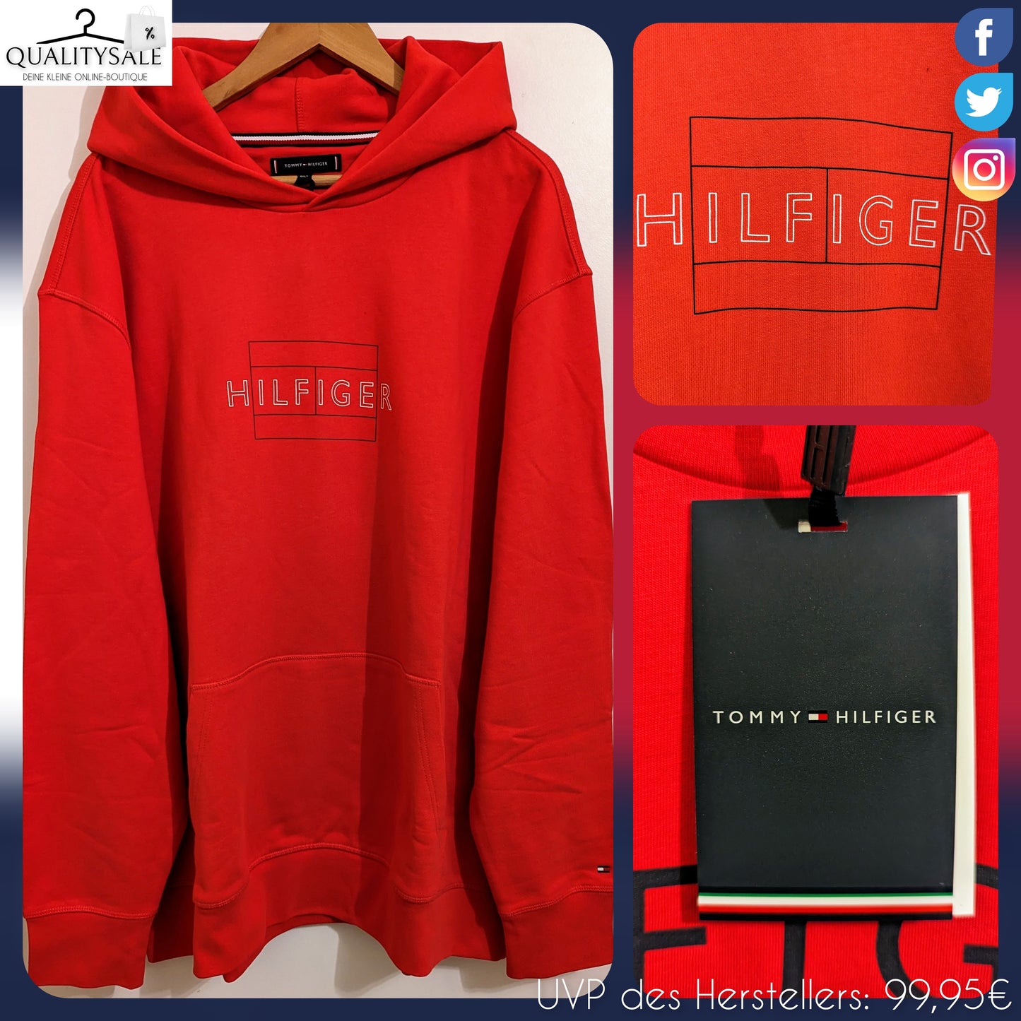 TOMMY HILFIGER Herren Hoodie Gr. 4XL Plus Size