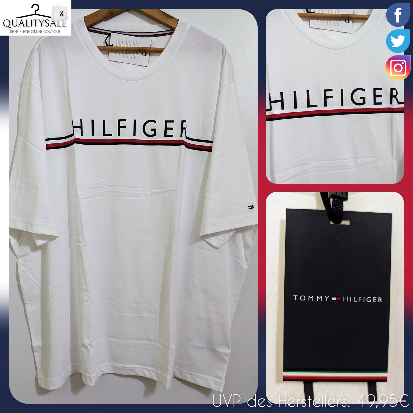 TOMMY HILFIGER Herren T-Shirt Gr. 5XL Plus Size