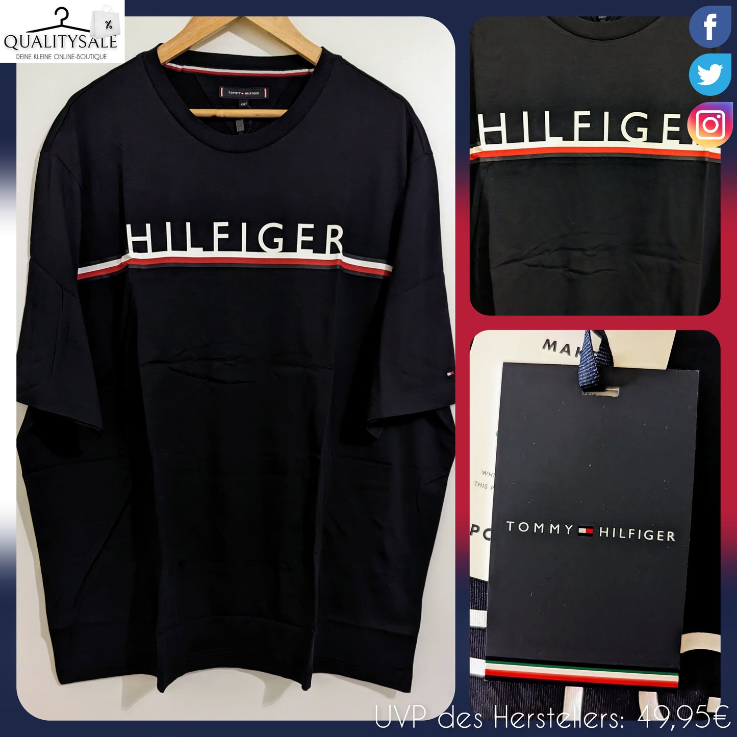 TOMMY HILFIGER Herren T-Shirt Gr. 4XL Plus Size