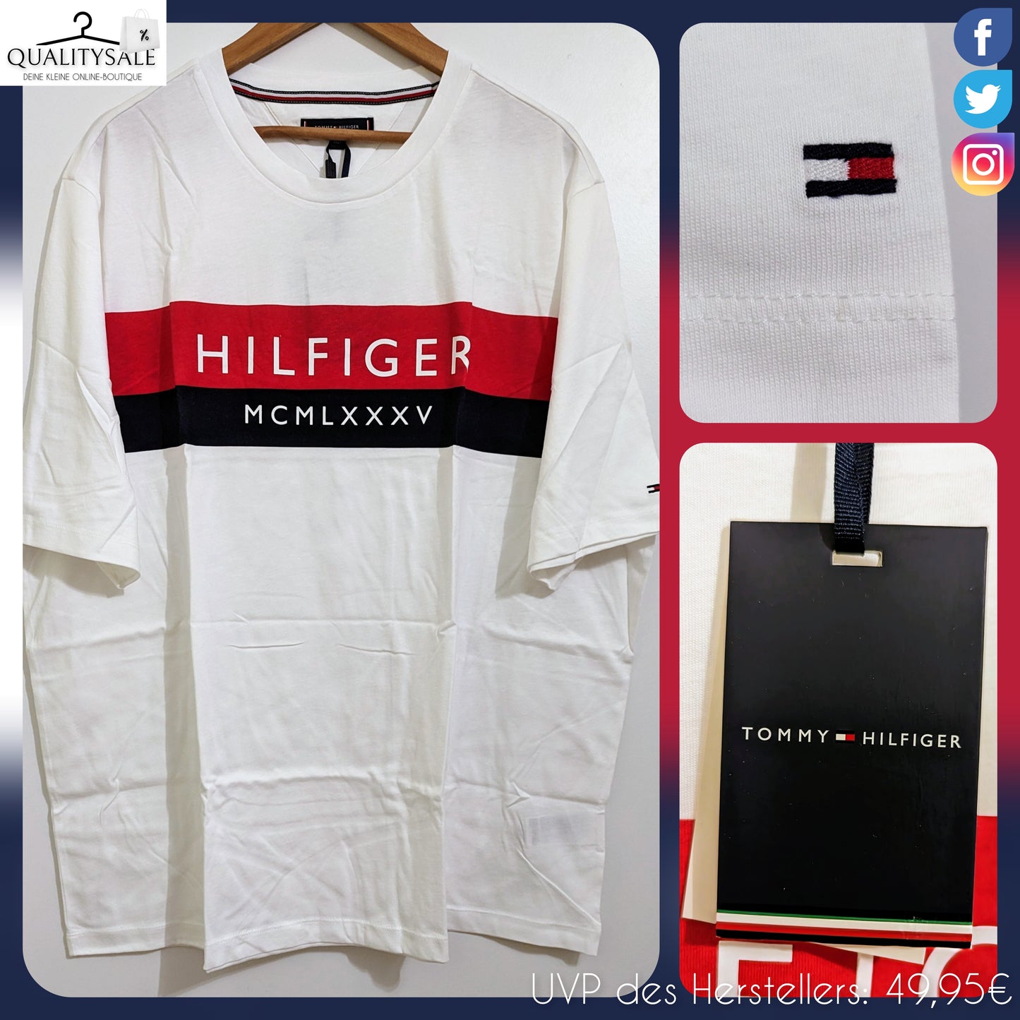 TOMMY HILFIGER Herren T-Shirt Gr. 3XL Plus Size
