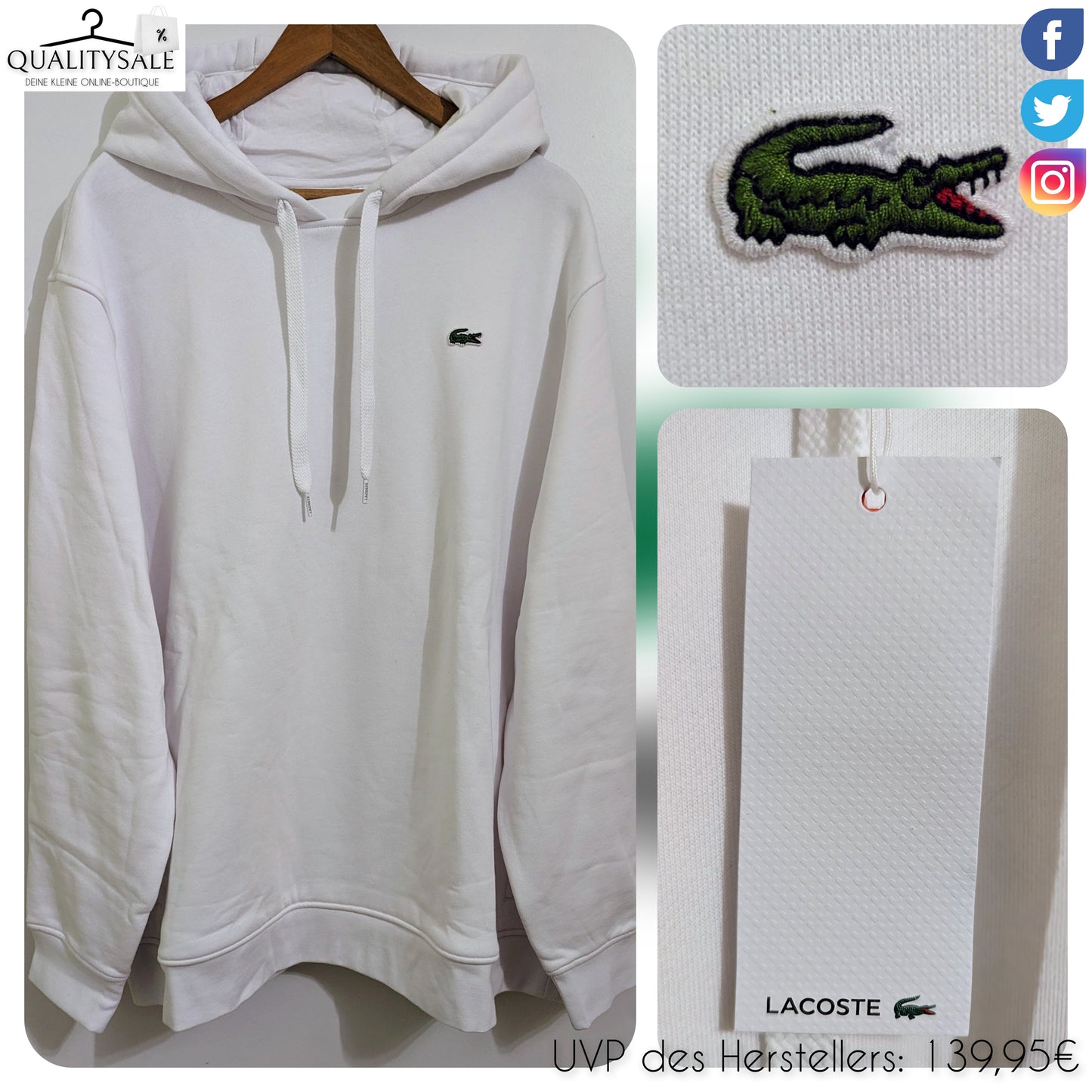 LACOSTE Herren Hoodie Gr. 4XL Plus Size