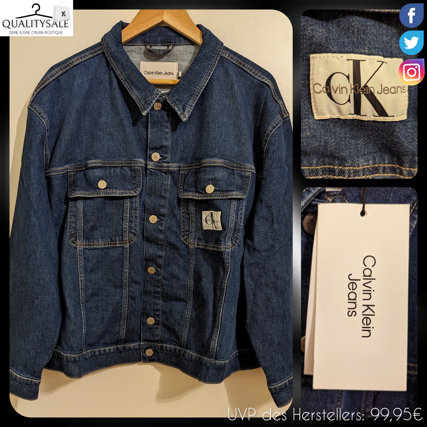 CALVIN KLEIN JEANS Damen Jeansjacke Gr. 52