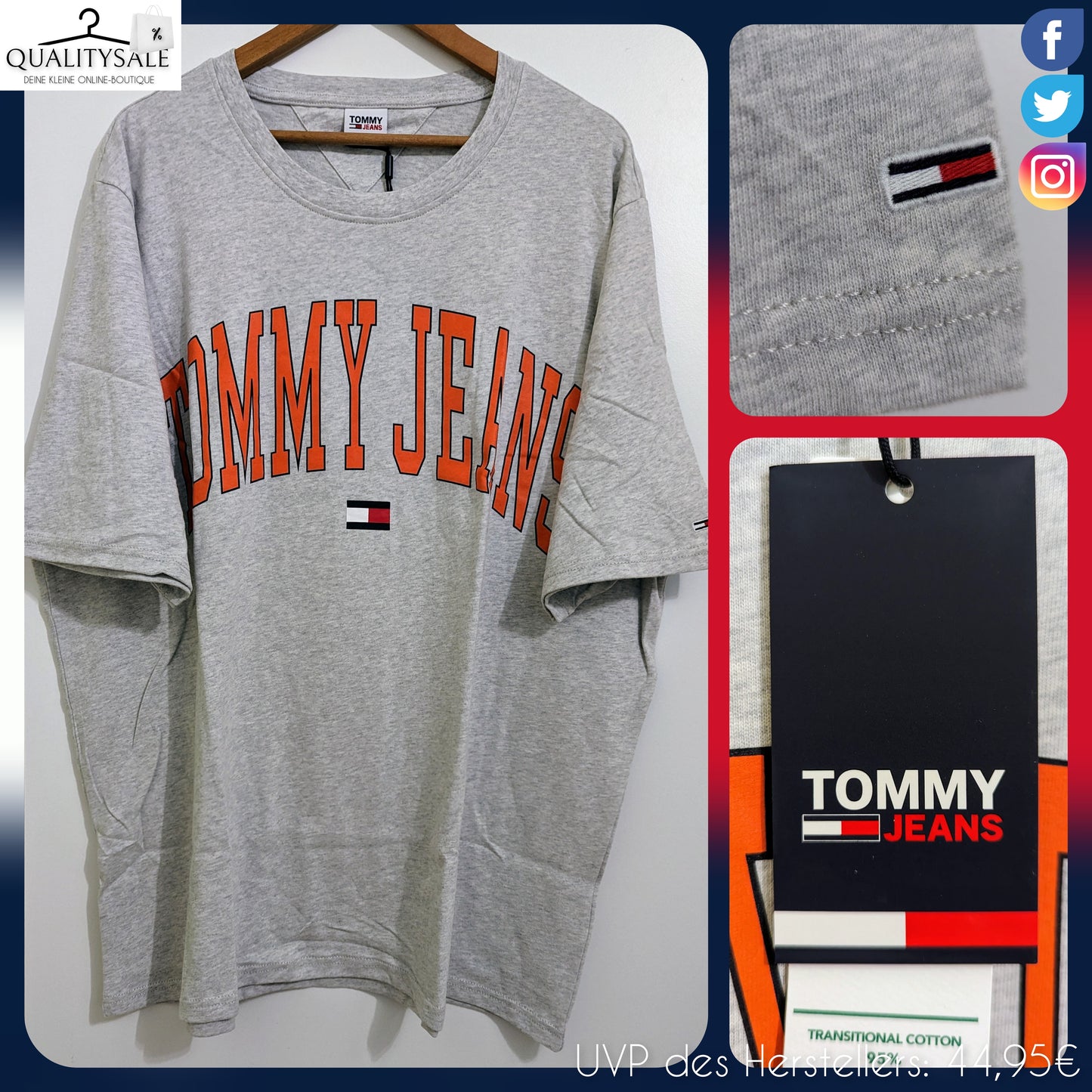 TOMYY JEANS Herren T-Shirt Gr. 3XL, 4XL oder 5XL Plus Size