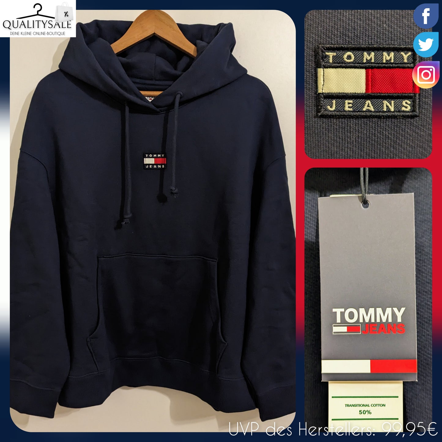 TOMMY JEANS Damen Hoodie Gr. 50