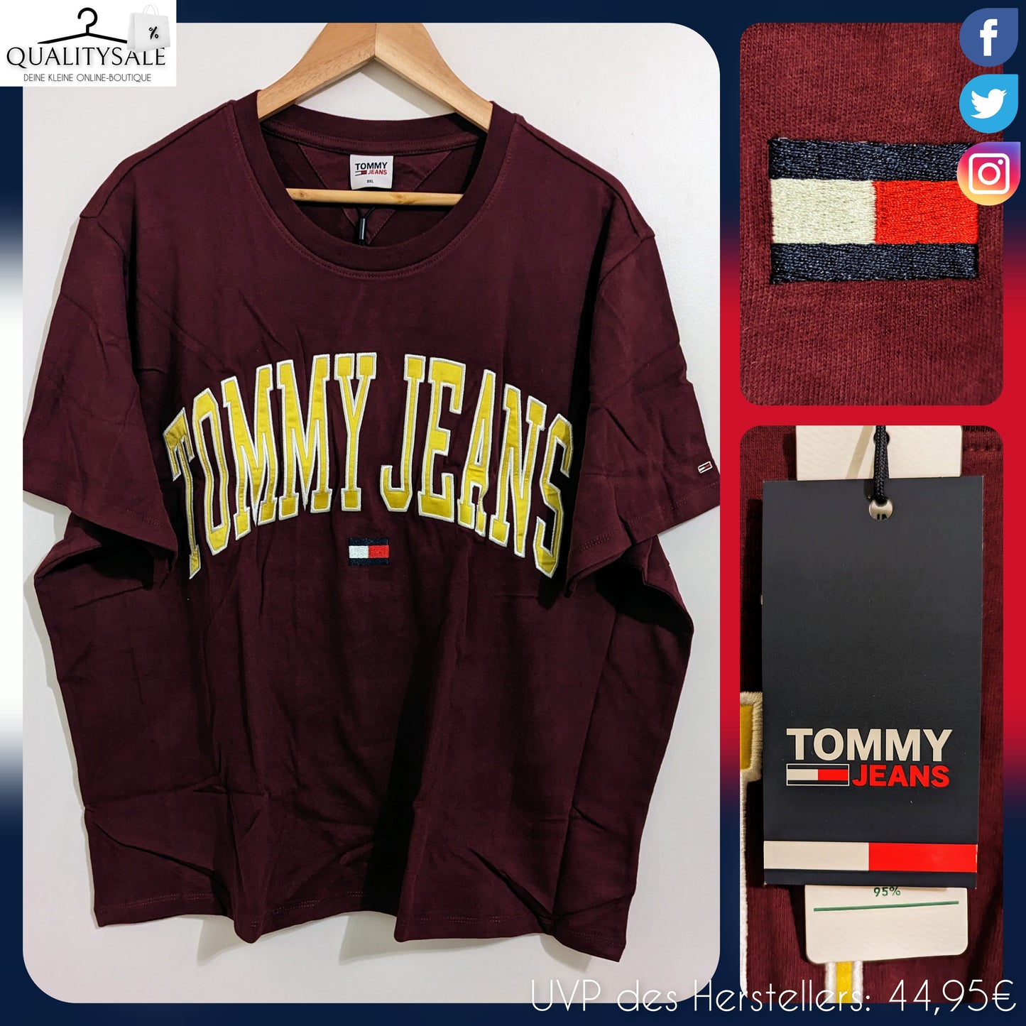 TOMMY JEANS Damen T-Shirt Gr. 48 oder 50