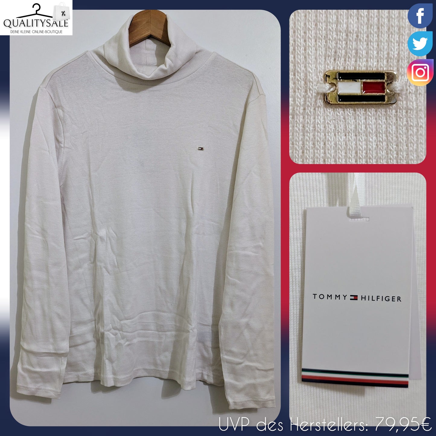 TOMMY HILFIGER Damen Feinstrick Rolli Gr.46/48