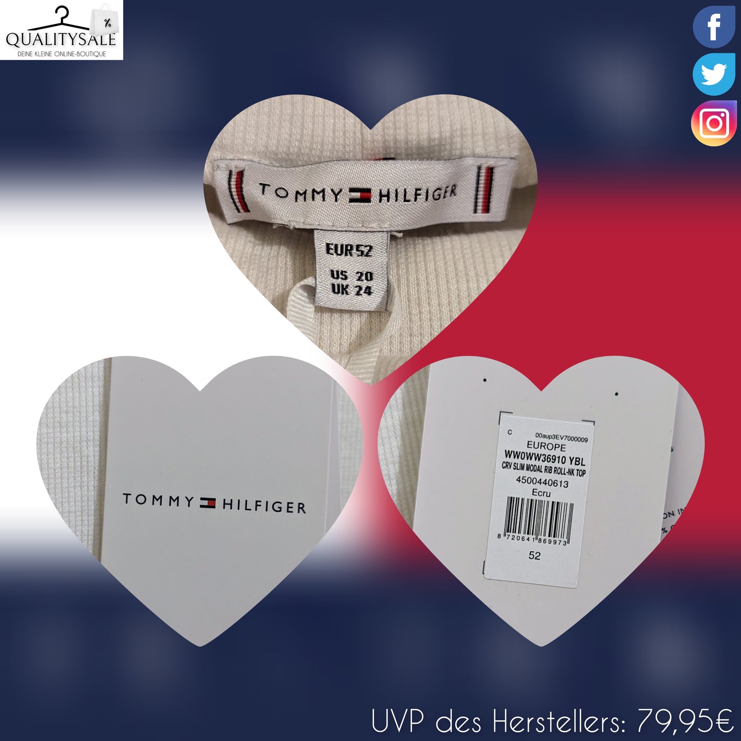 TOMMY HILFIGER Damen Feinstrick Rolli Gr.46/48