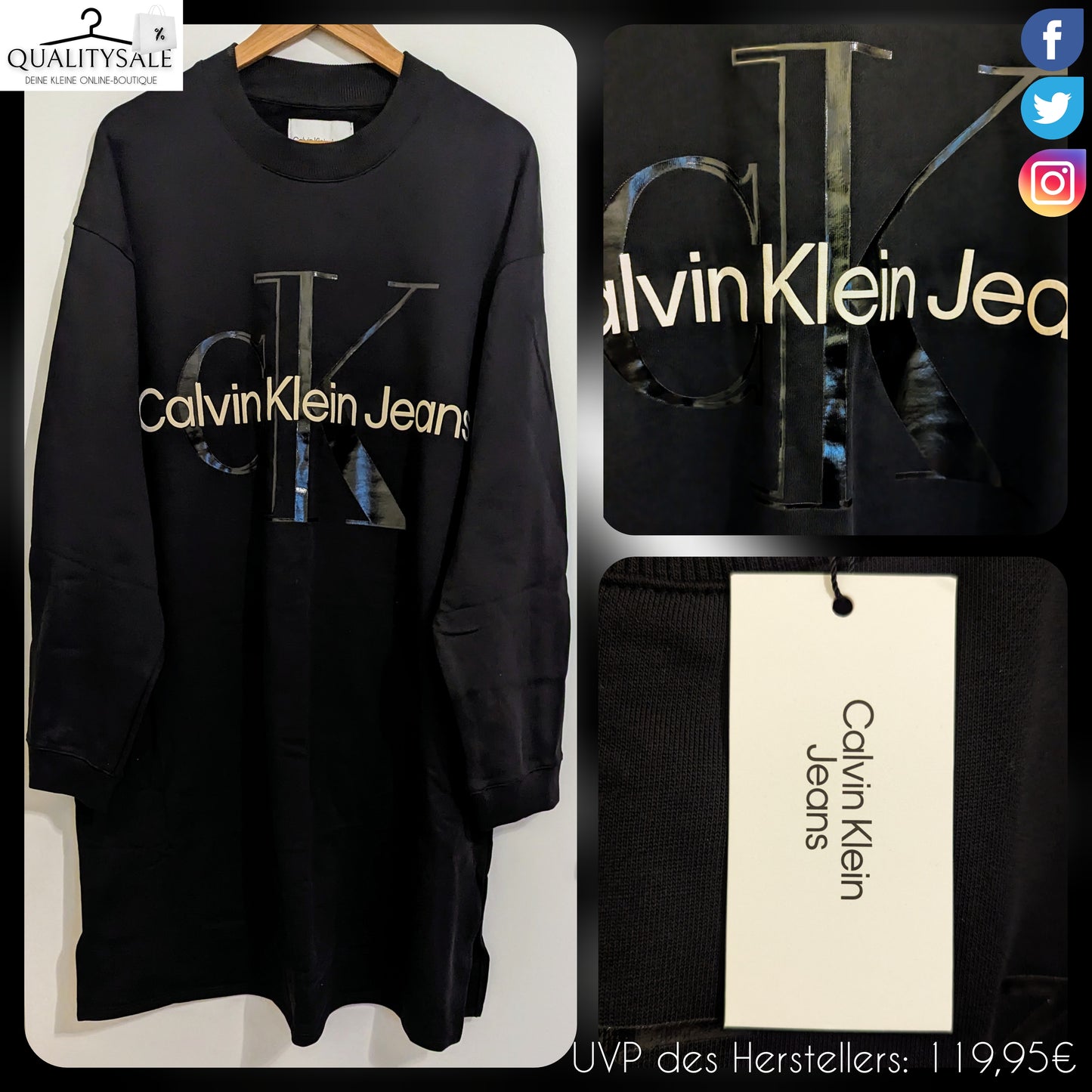 CALVIN KLEIN JEANS Damen Longsweater/Freizeitkleid Gr. 50