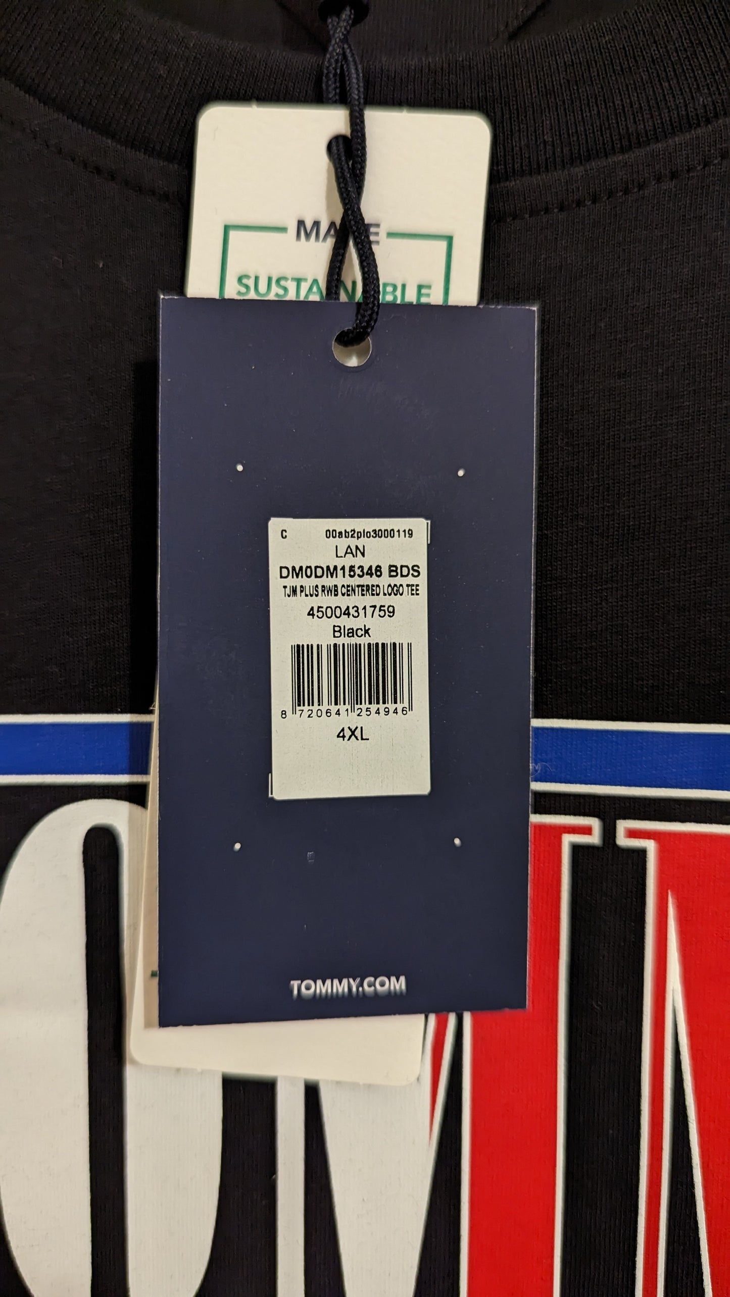 TOMMY JEANS Herren T-Shirt Gr. 3XL oder 4XL Plus Size