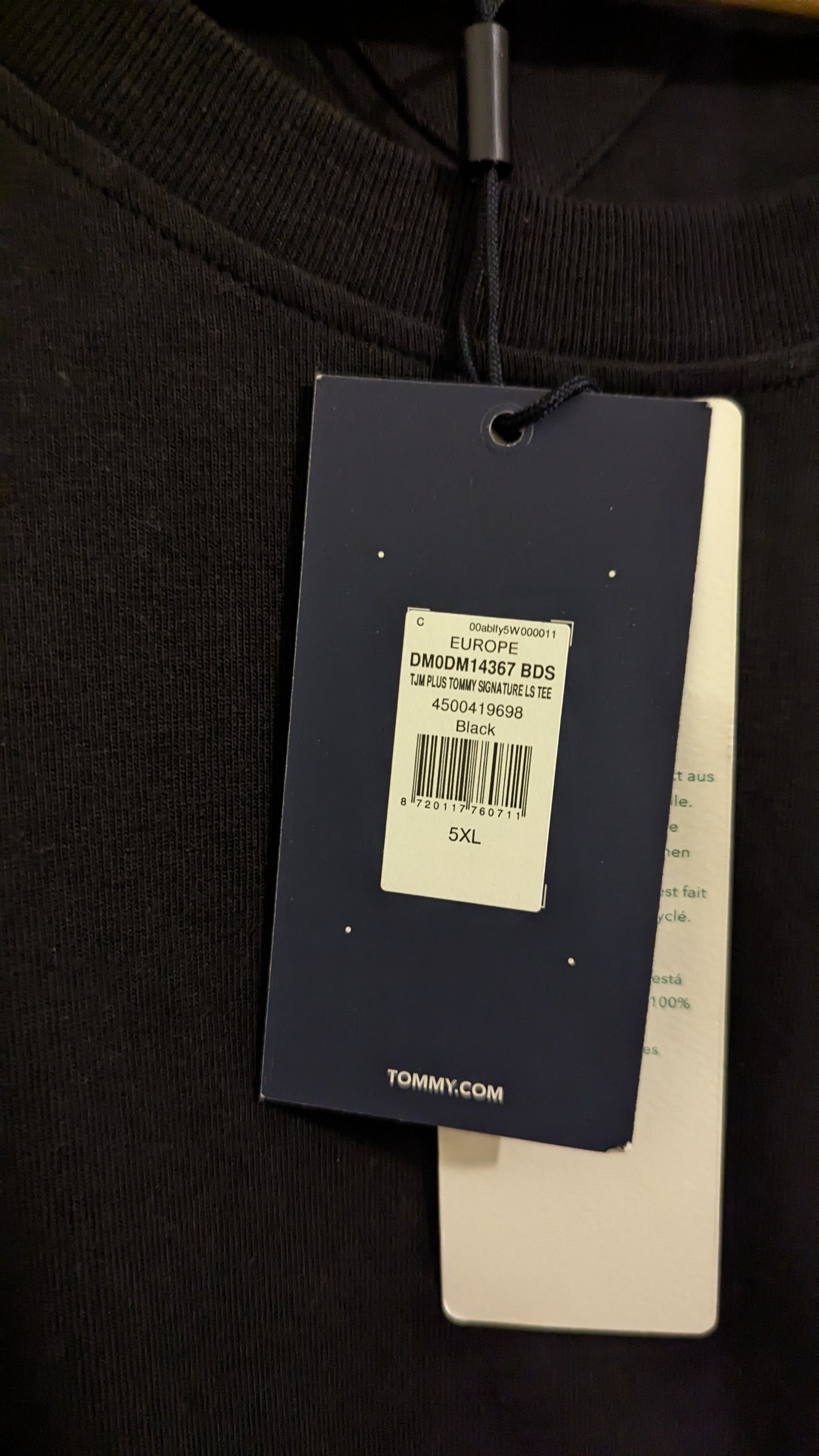TOMMY JEANS Herren Langarmshirt Gr. 5XL Plus Size